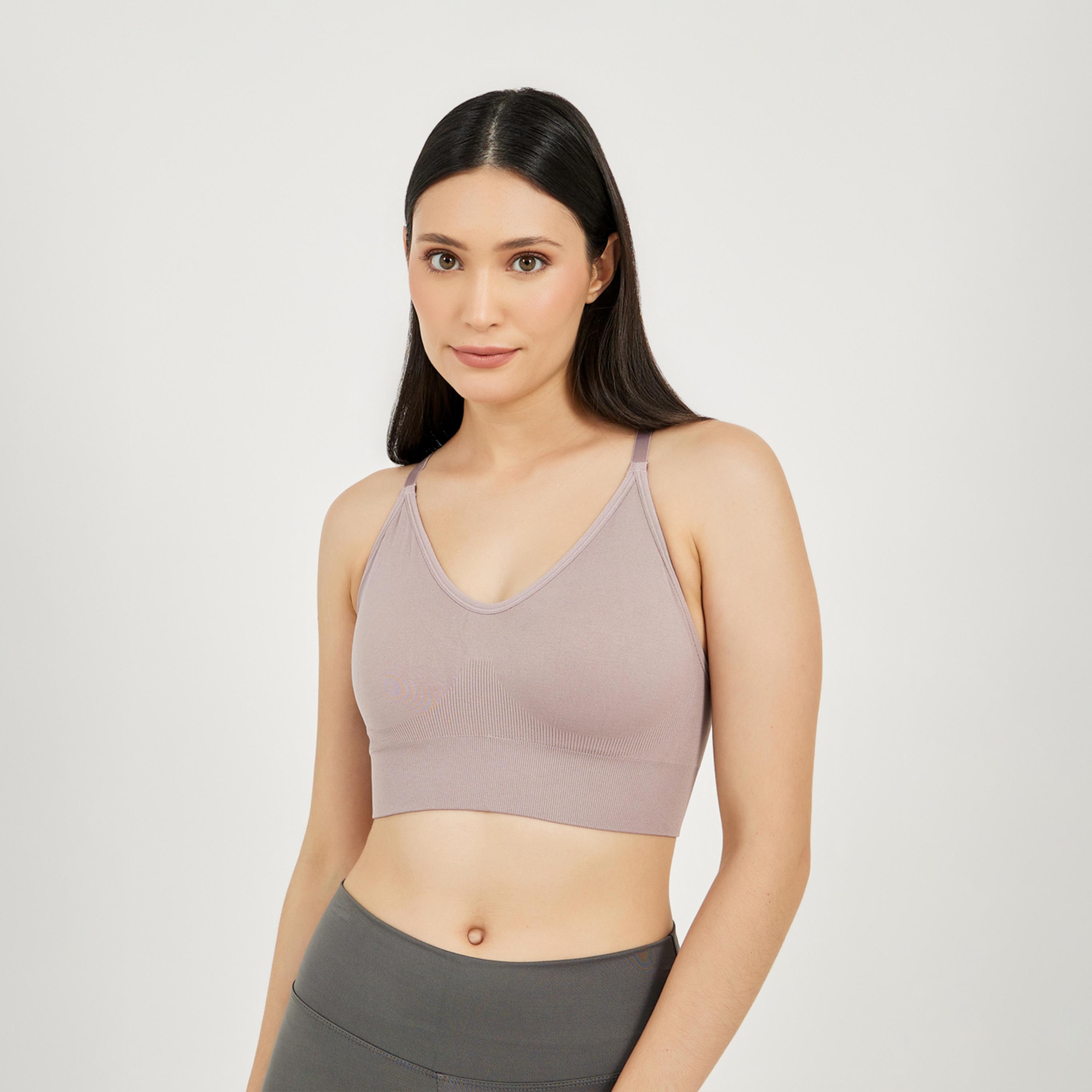 Styli Active Ribbed Underband Cross Over Back Straps Sports Bra-women-clothing-sportswearandactivewear-sportsbras-image-2