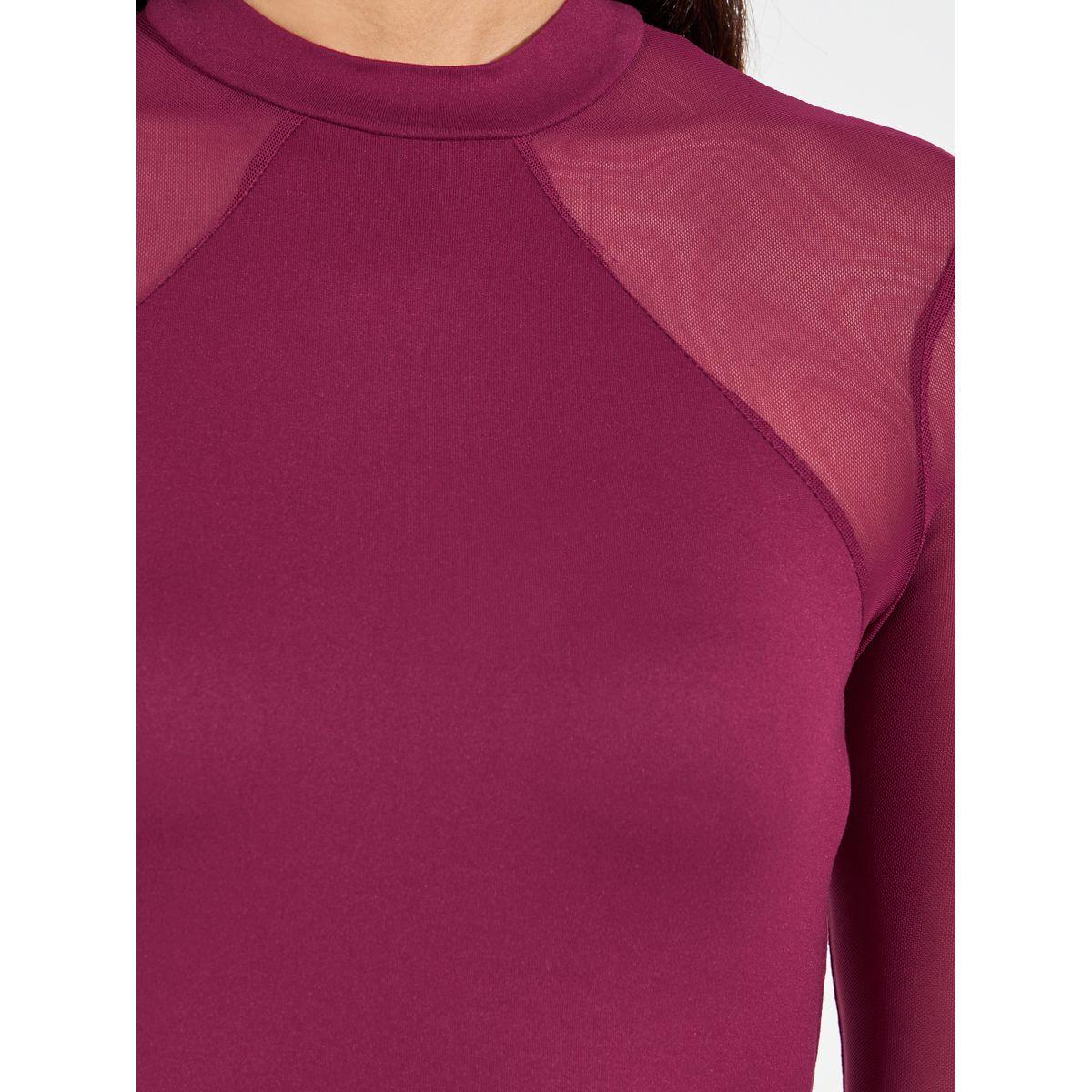 Styli High Neck Knit Bodysuit with Mesh Sleeves-women-clothing-shirtsandblouses-blouses-image-4