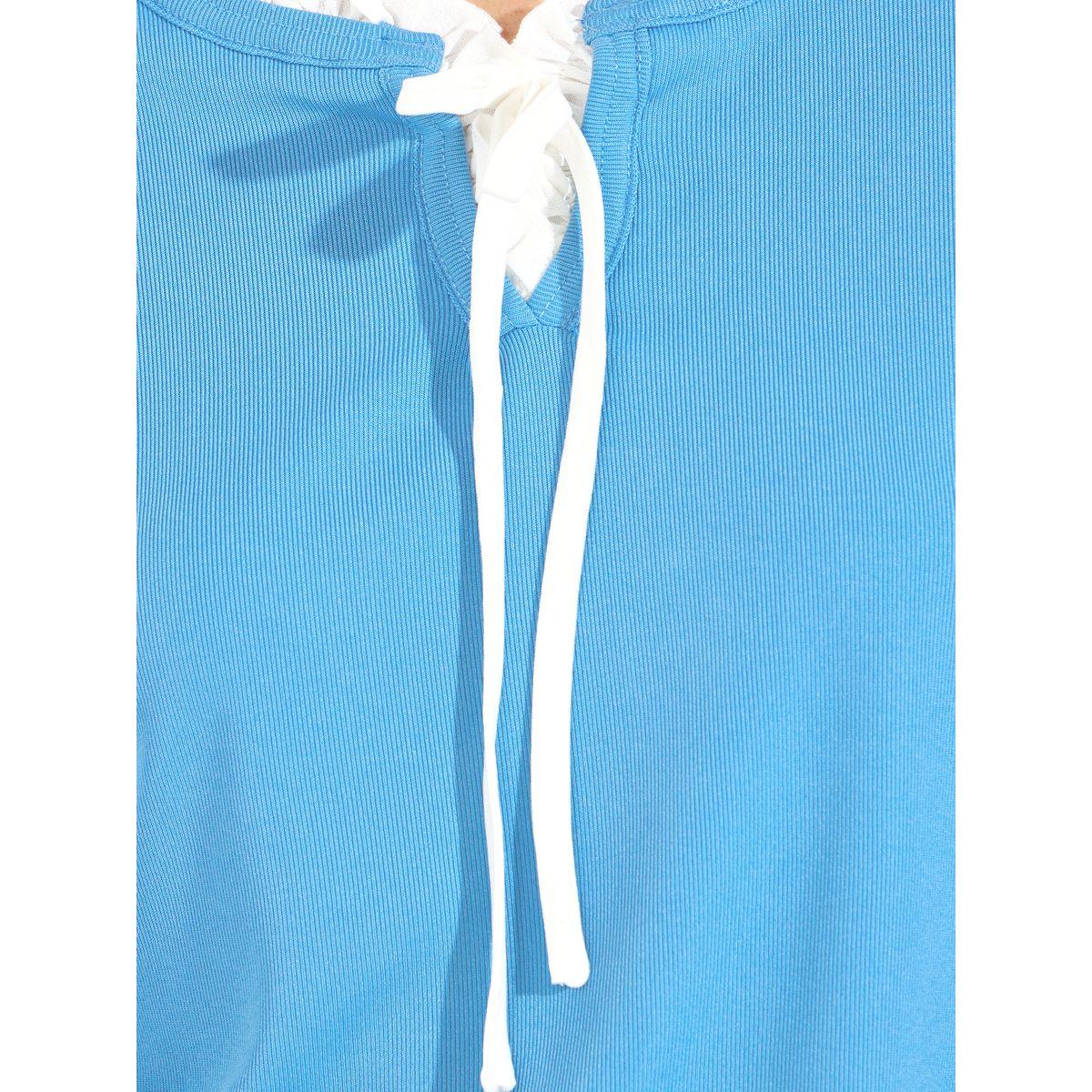 Styli Solid Knit Top with Long Sleeves & Tie Up Neck-women-clothing-shirtsandblouses-blouses-image-3