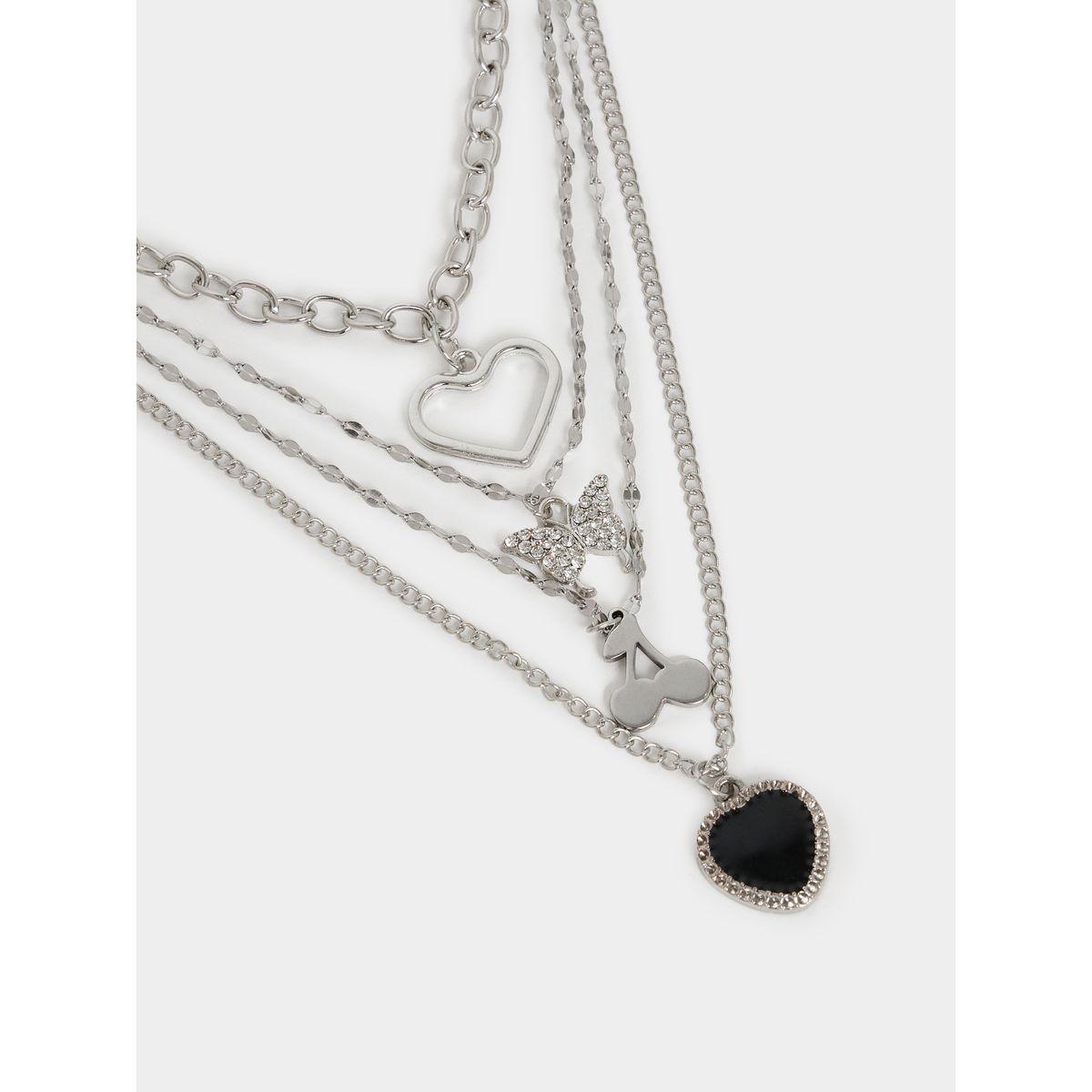 Styli Heart Pendant Layered Necklace-women-watchesandjewellery-jewellery-necklacesandpendants-image-2