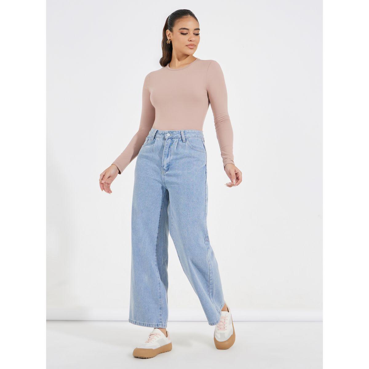 Styli Solid Round Neck Knit Bodysuit-women-clothing-shirtsandblouses-blouses-image-2