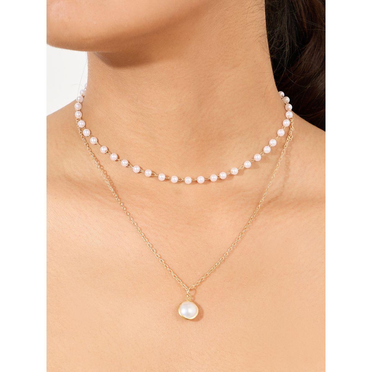 عقد بطبقات مزين بلؤلؤ صناعي-women-watchesandjewellery-jewellery-necklacesandpendants-image-1