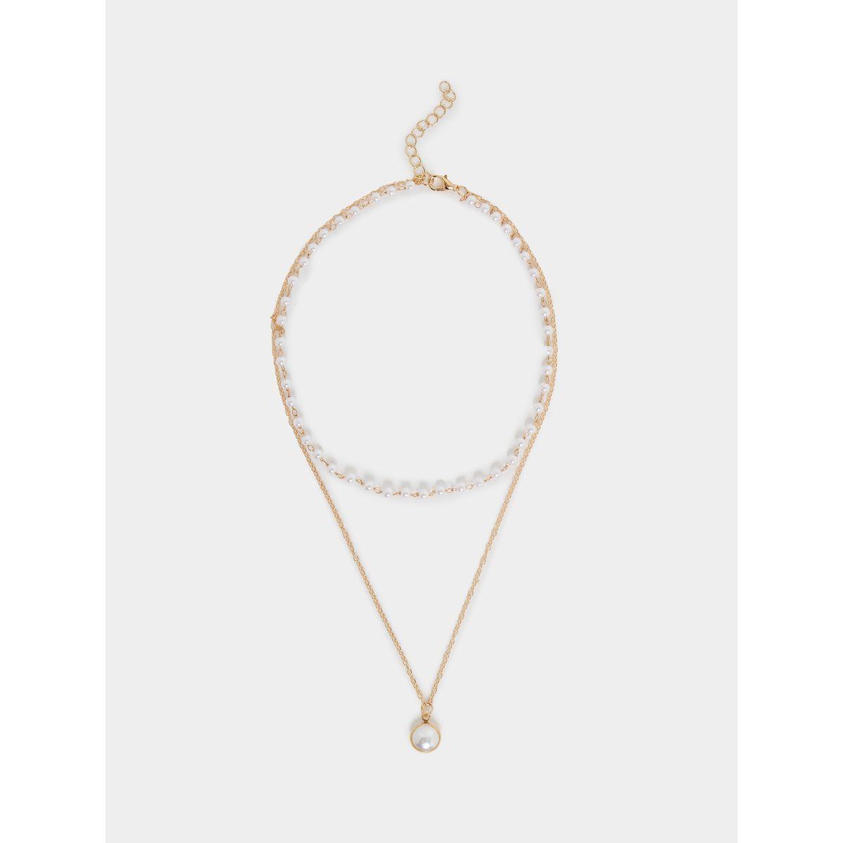 عقد بطبقات مزين بلؤلؤ صناعي-women-watchesandjewellery-jewellery-necklacesandpendants-image-2