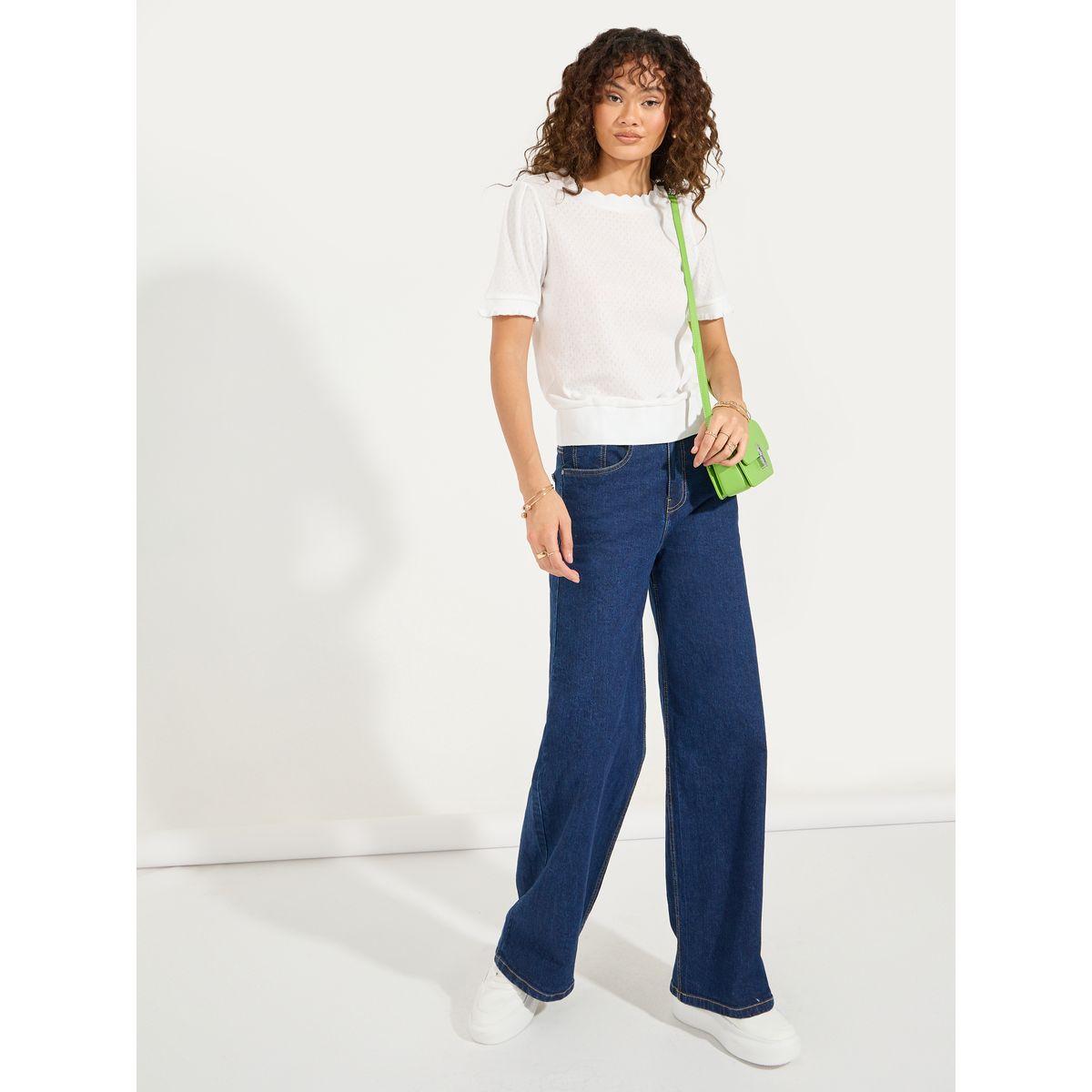 Styli Pointelle Knit Top with Lettuce Edge-women-clothing-shirtsandblouses-blouses-image-2