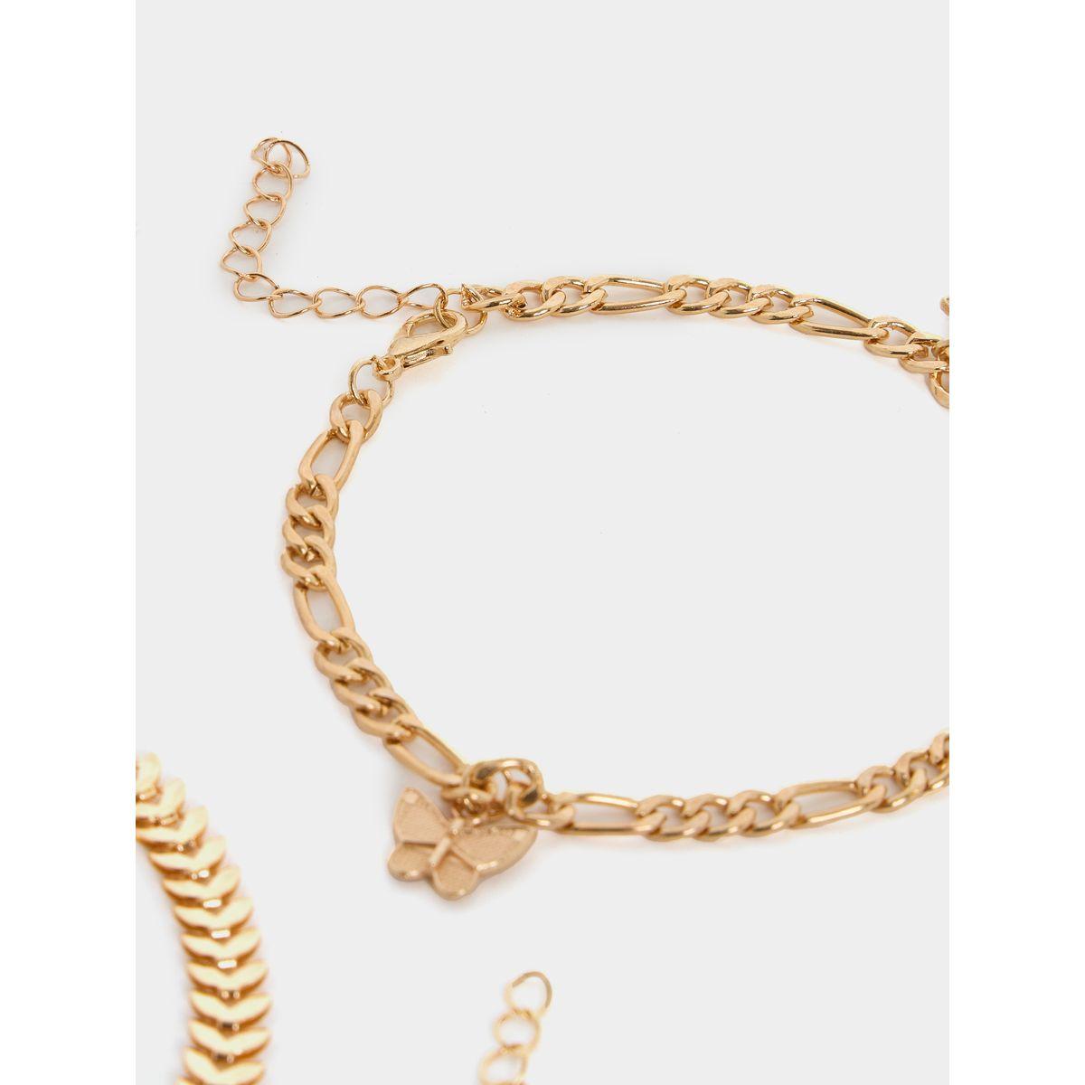 مجموعة من 7 خلاخيل متدلية بفراشات-women-watchesandjewellery-jewellery-anklets-image-3