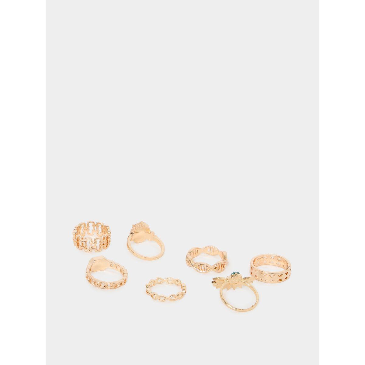 مجموعة من 7 خواتم مزينة بأحجار كريمة-women-watchesandjewellery-jewellery-rings-image-2