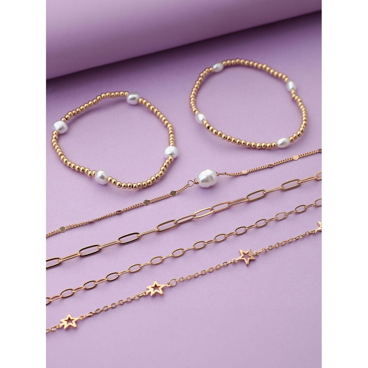 Styli Set of 6- Faux Pearl Accent Bracelets-women-watchesandjewellery-jewellery-banglesandbracelets-image-4