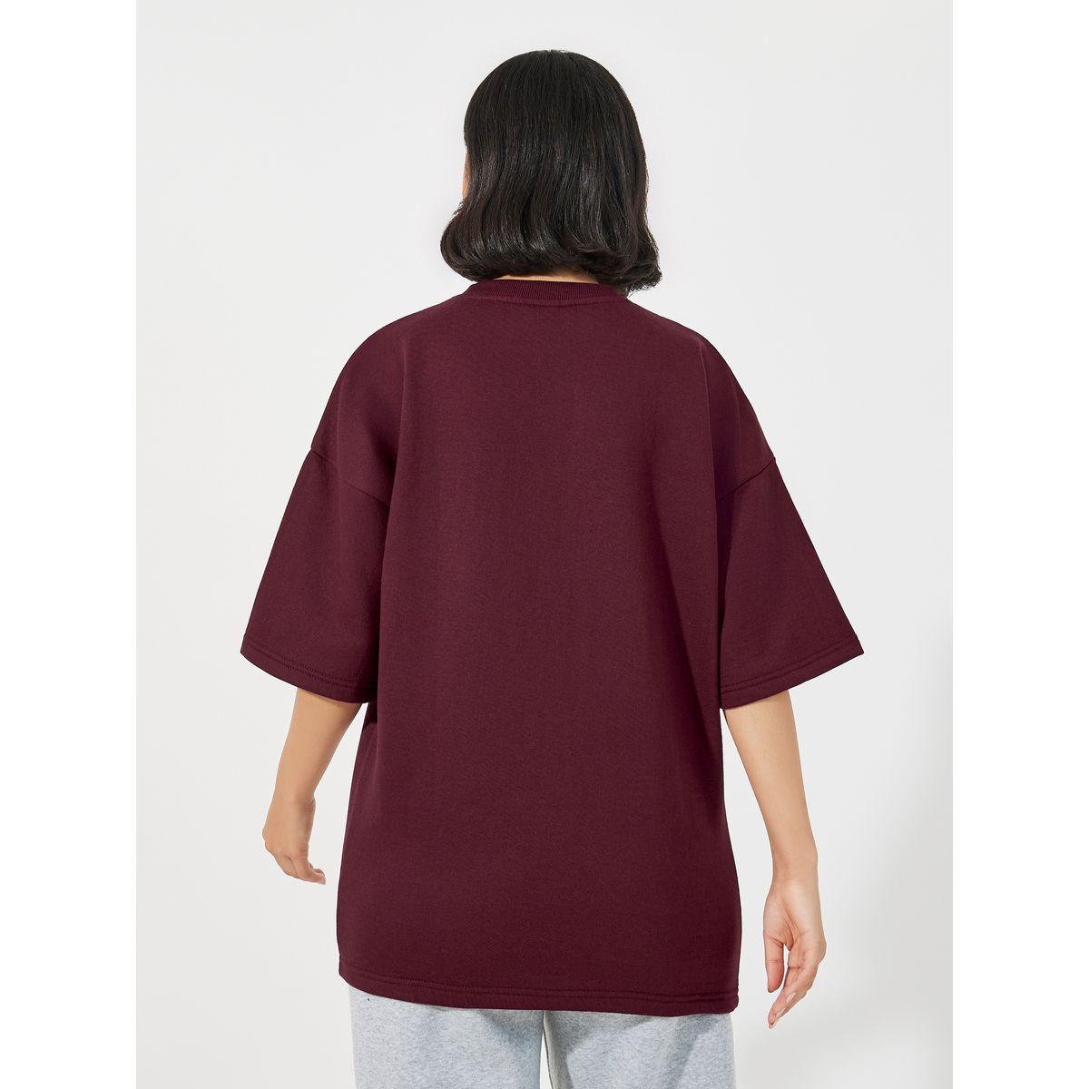 تيشيرت سادة فضفاض بأكتاف منخفضة-women-clothing-tshirts-image-4