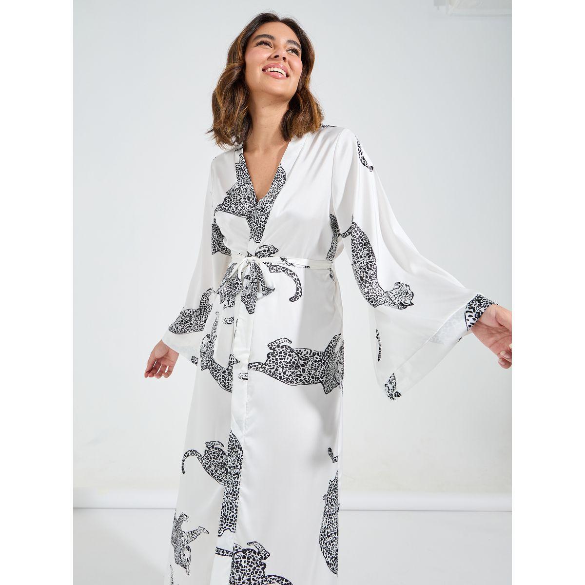 Styli Unwind Jaguar Print Satin Midi Robe-women-clothing-nightwear-robes-image-2