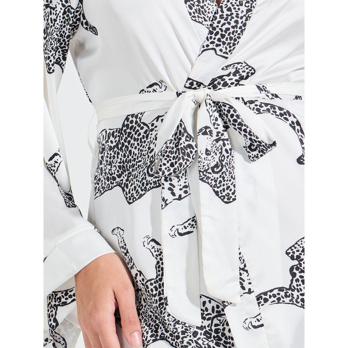 روب ميدي ساتان بطبعة جاكار-women-clothing-nightwear-robes-image-3