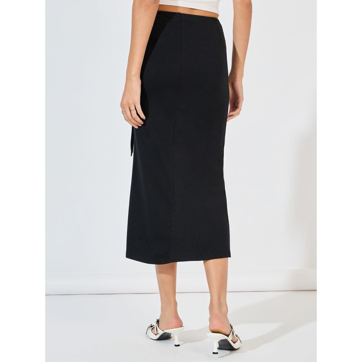 Styli Solid Wrap Midi Skirt with Tie-Up-women-clothing-bottoms-skirts-image-4