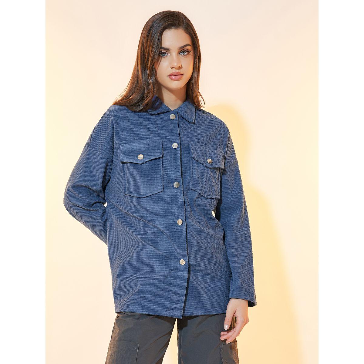 جاكيت كوردروي فضفاض مع جيوب بطية إغلاق-women-winterwear-coatsandjackets-jackets-image-4