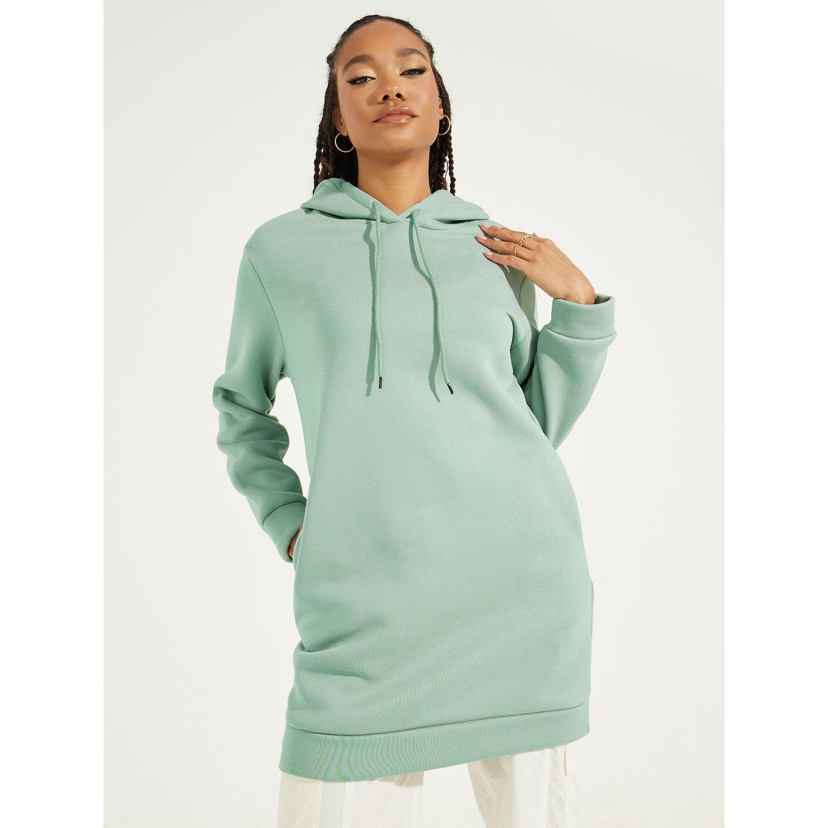 Styli Regular Fit Solid Longline Hoodie-women-winterwear-hoodiesandsweatshirts-hoodies-image-1