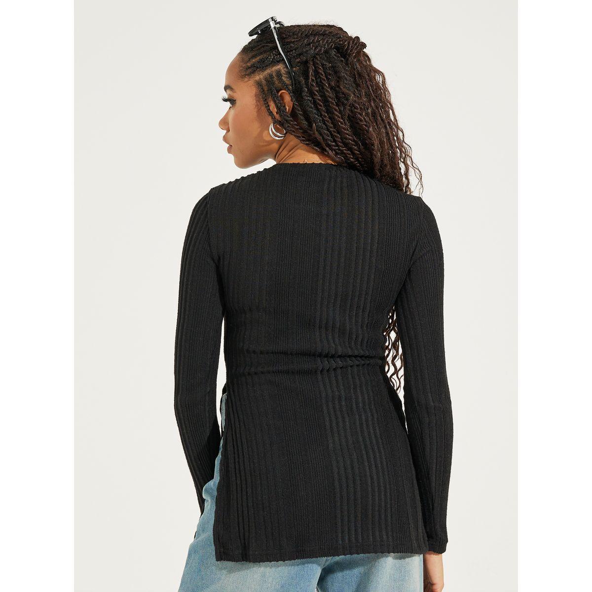 Styli Rib Knit Top with Side Slit-women-clothing-shirtsandblouses-blouses-image-4