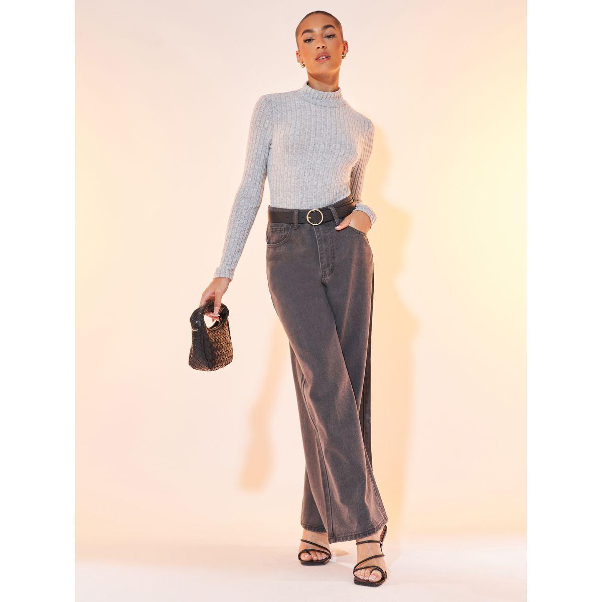 Styli Ribbed Knit Turtle Neck Bodysuit-women-clothing-tshirts-image-2