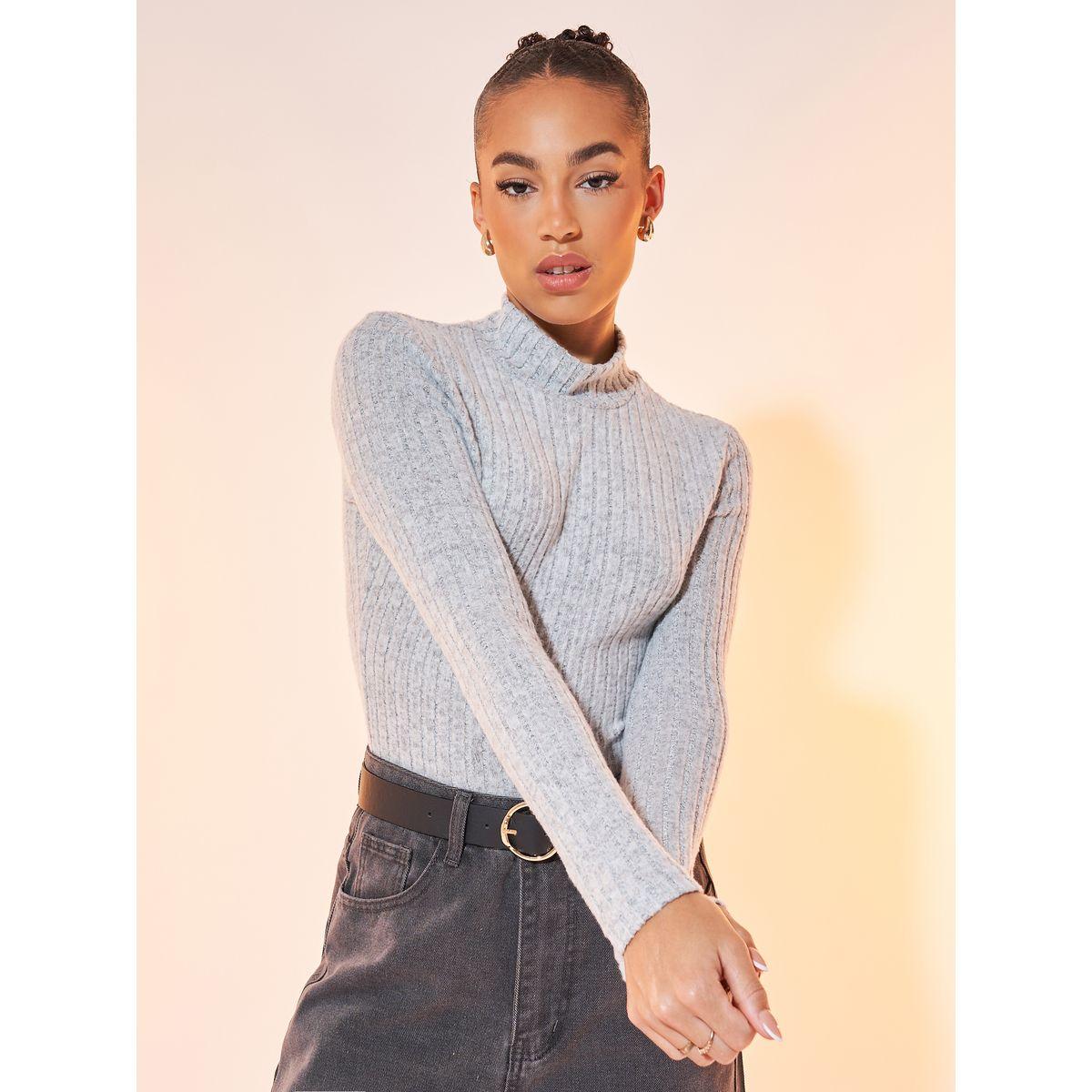 Styli Ribbed Knit Turtle Neck Bodysuit-women-clothing-tshirts-image-3