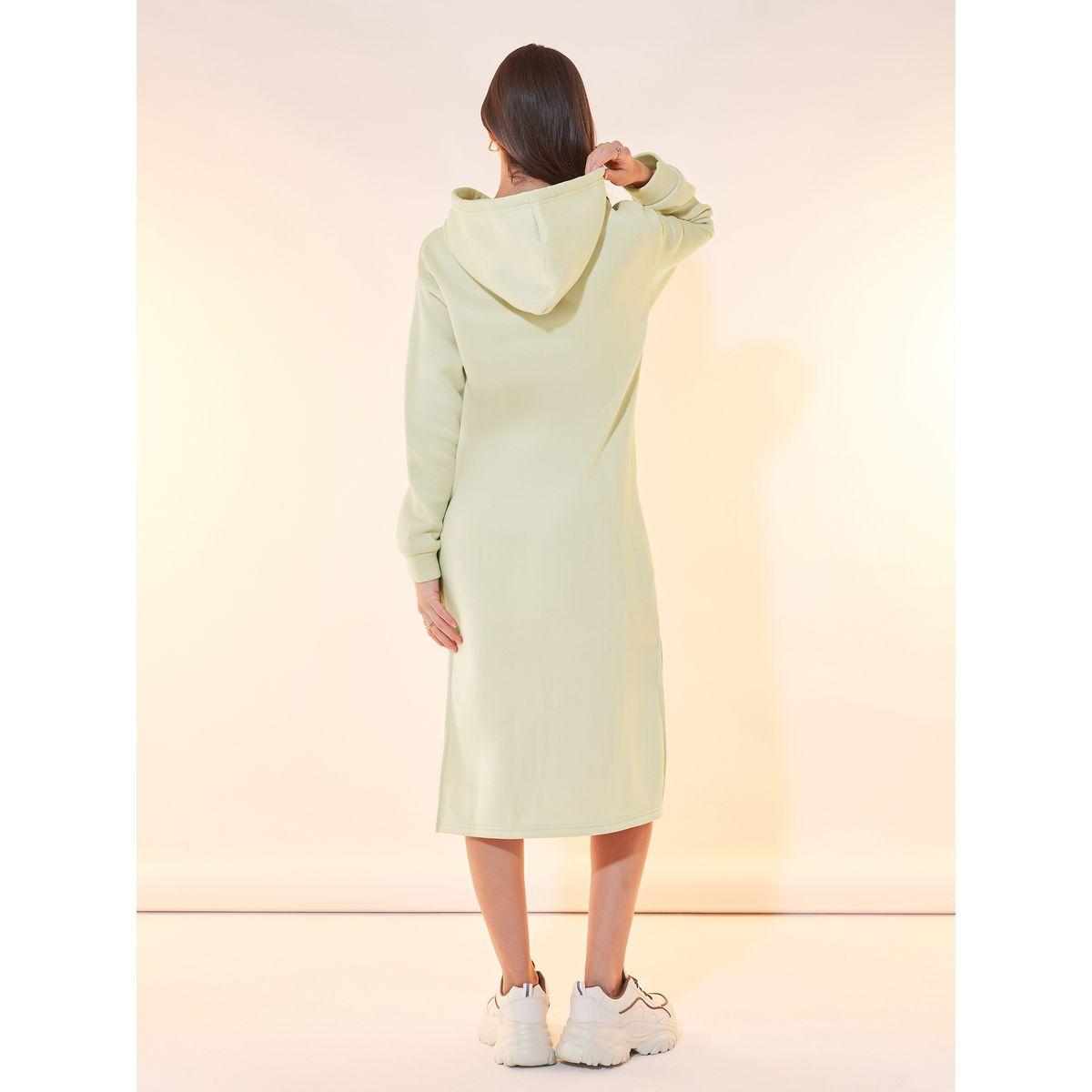 Styli Text Print Hooded Midi Dress with Drawstring-women-clothing-dresses-image-6