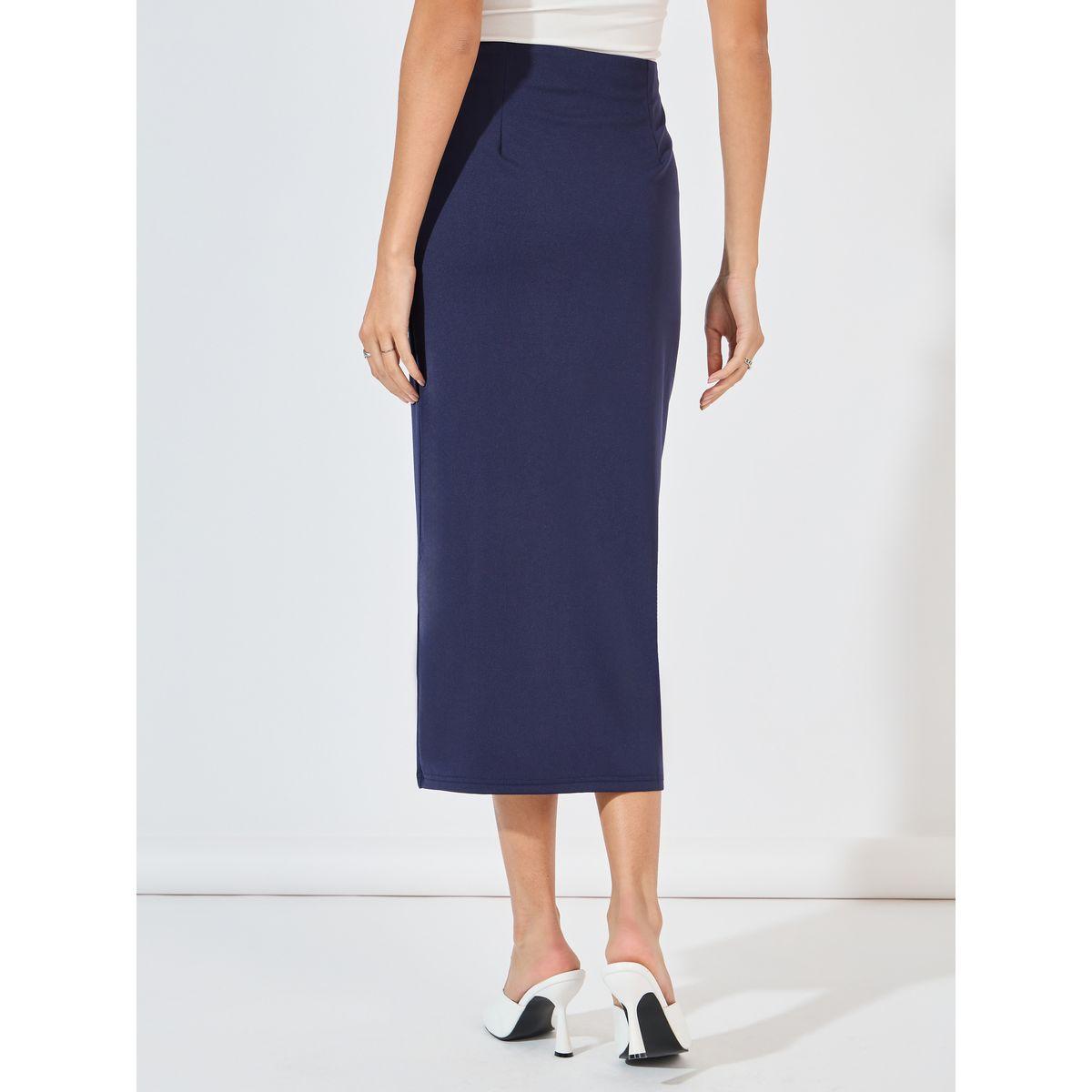 Styli Button Detail Midi Skirt with Split Hem-women-clothing-bottoms-skirts-image-4