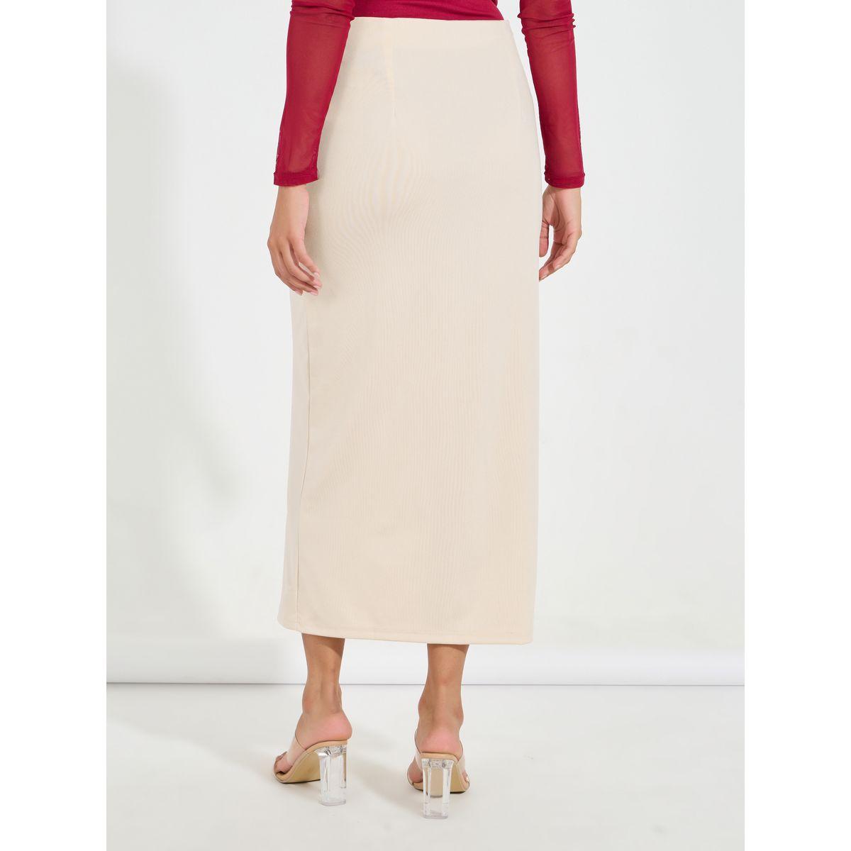 Styli Button Detail Midi Skirt with Split Hem-women-clothing-bottoms-skirts-image-4