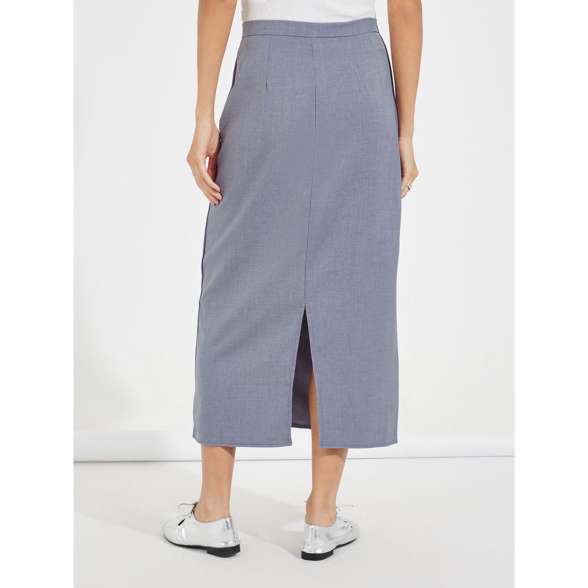 Styli Tailored Twill Midi Skirt with Back Slit-women-clothing-bottoms-skirts-image-4