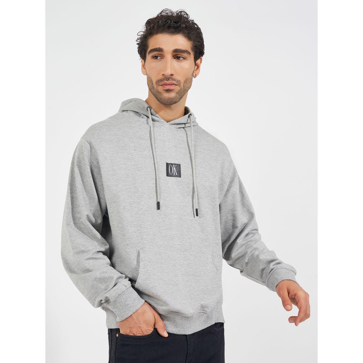 Styli Minimal Print Relaxed Fit Hoodie-men-winterwear-hoodiesandsweatshirts-image-1