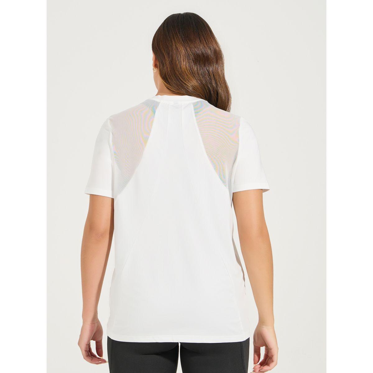 Styli Active Solid Mesh & Seam Detail Short Sleeves Top-women-clothing-sportswearandactivewear-tshirtsandvests-image-5