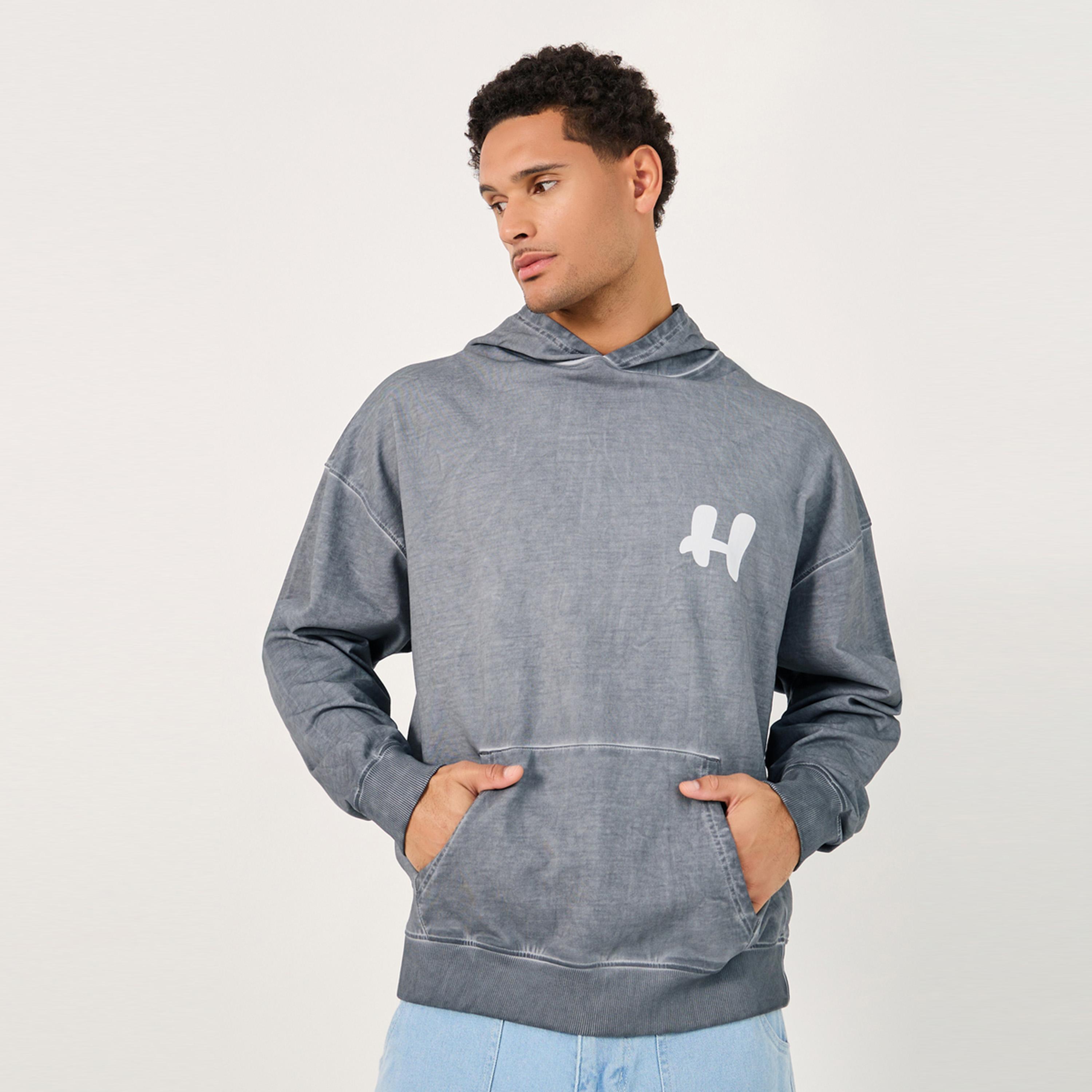 Styli Acid Washed Graphic Print Oversized Hoodie-men-winterwear-hoodiesandsweatshirts-image-1