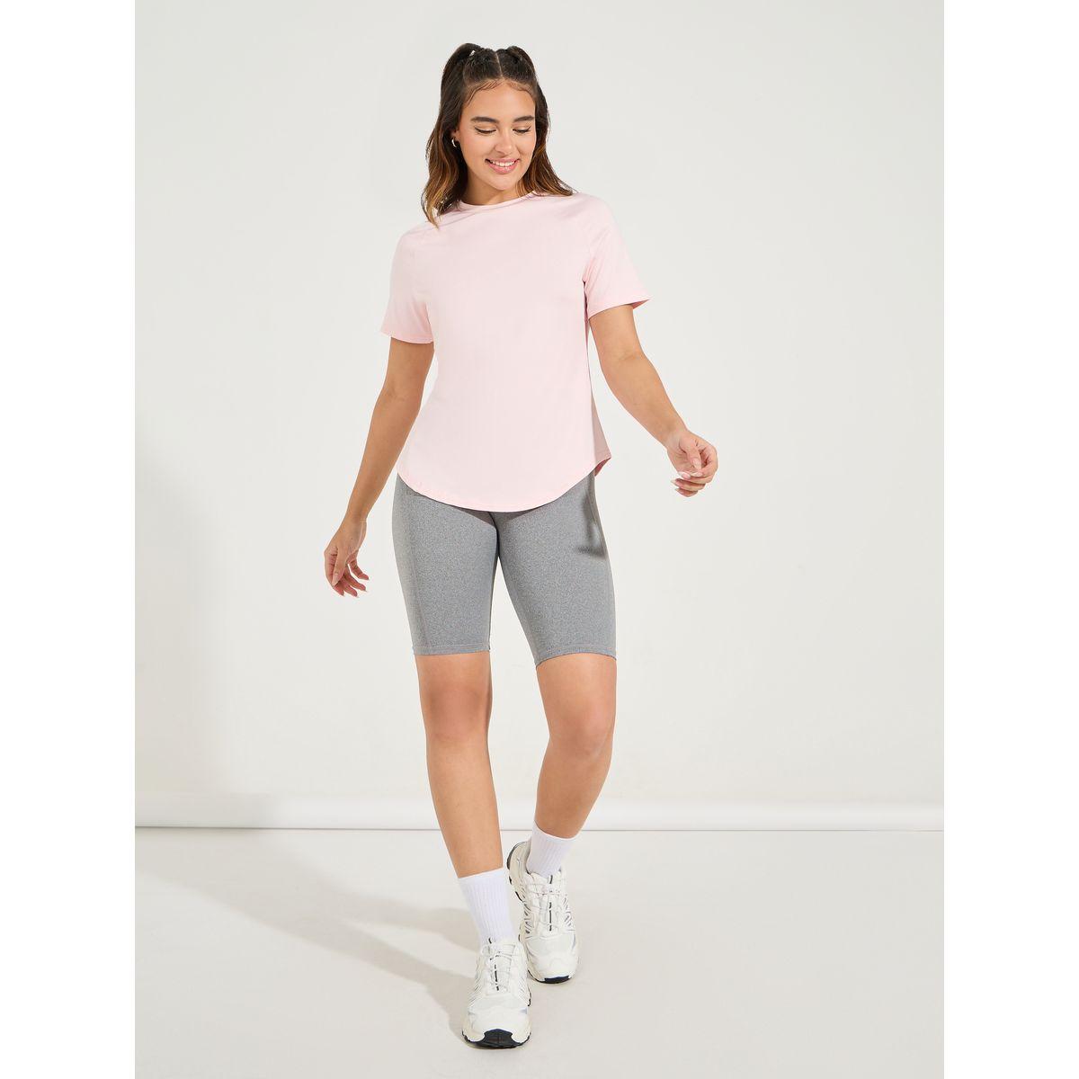 Styli Active Reflective Dots & Back Mesh Detail Curved Hem Top-women-clothing-sportswearandactivewear-tshirtsandvests-image-2