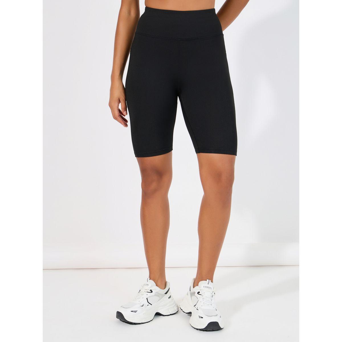 Styli Active Back Reflective Stripe Detail Side Mesh & Waist Back Pocket Cycling Shorts-women-clothing-sportswearandactivewear-bottoms-image-2