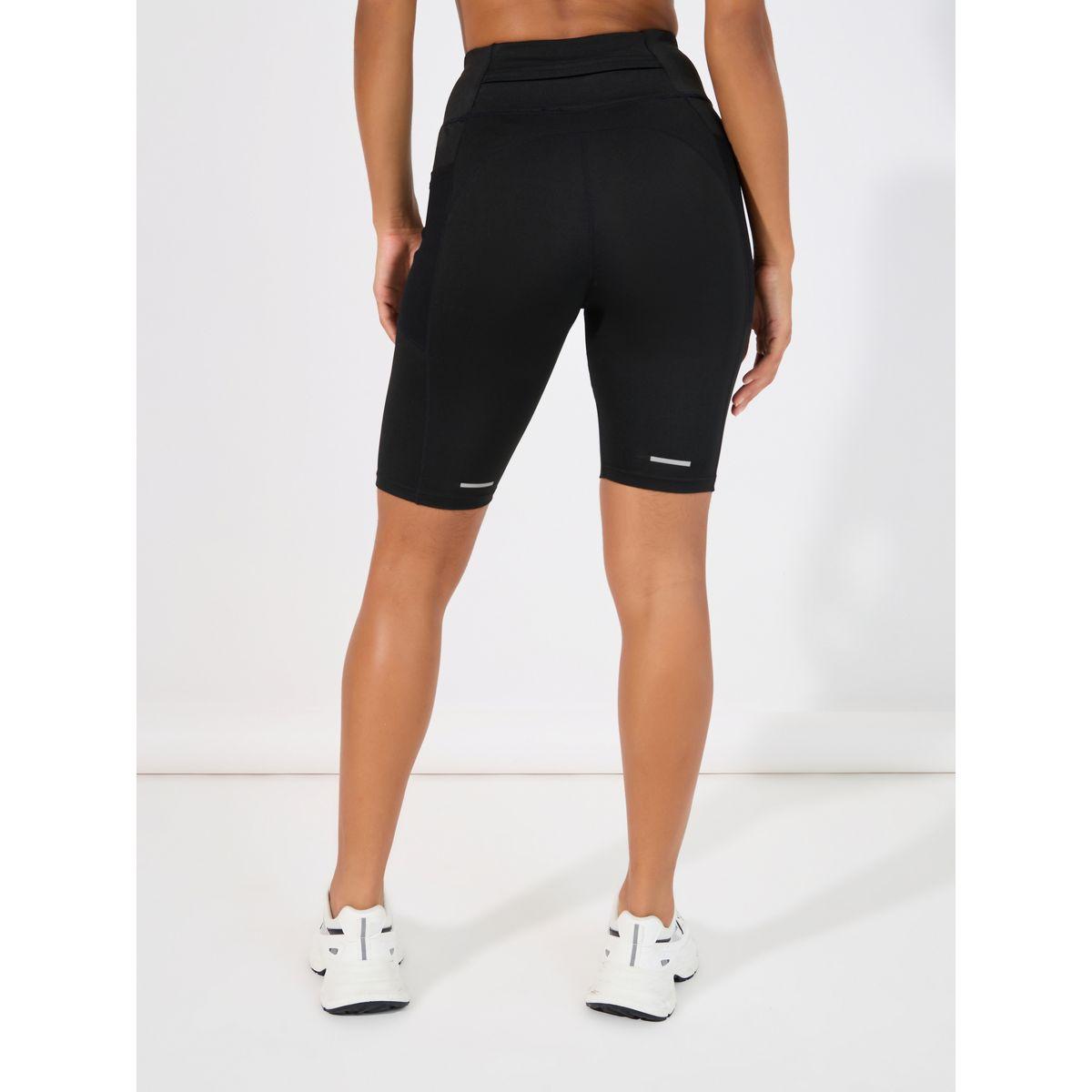 Styli Active Back Reflective Stripe Detail Side Mesh & Waist Back Pocket Cycling Shorts-women-clothing-sportswearandactivewear-bottoms-image-5