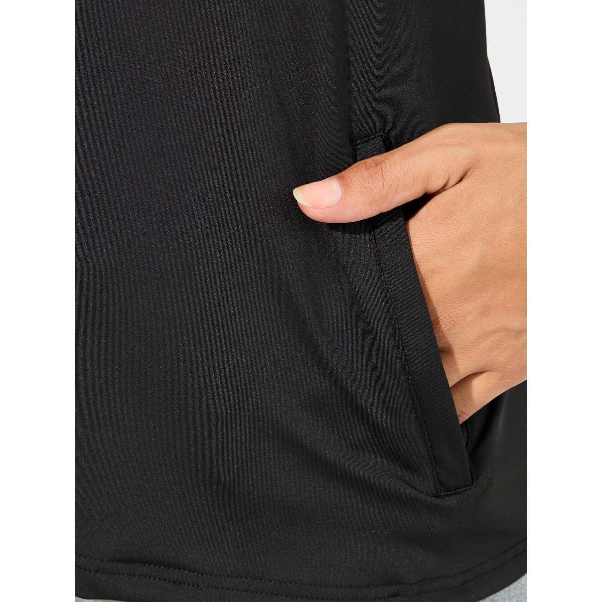 Styli Active Sleeve Reflective Striped Half Zip Up Short Sleeve Top-women-clothing-sportswearandactivewear-tshirtsandvests-image-3