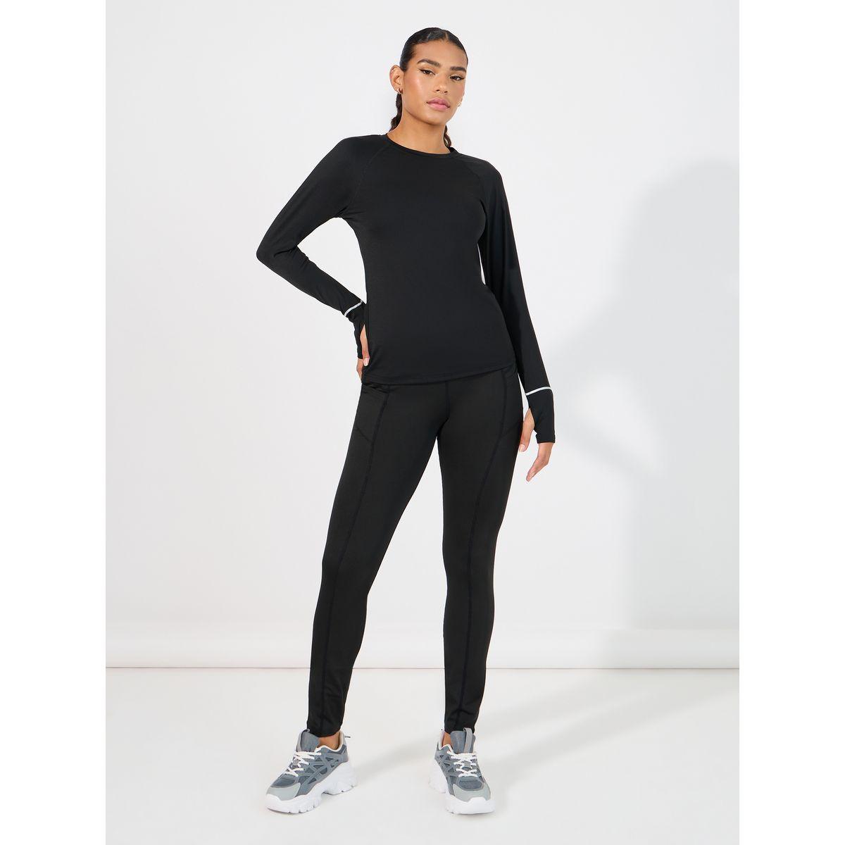 Styli Active Wrist & Back Reflective Stripe Detail Long Sleeve Top-women-clothing-sportswearandactivewear-tshirtsandvests-image-2