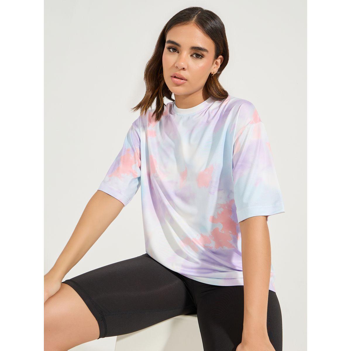 Styli Active Tie Dye Boxy Fit Short Sleeve Top-women-clothing-sportswearandactivewear-tshirtsandvests-image-1