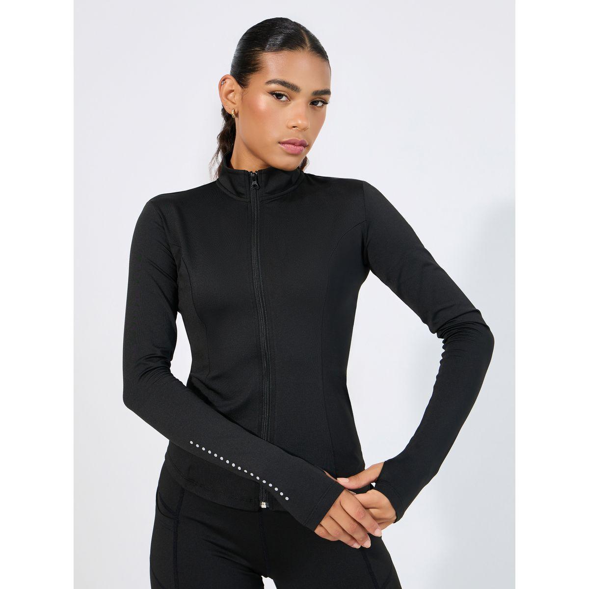 Styli Active Multiple Placement Reflective Dot Detail Zip Up Jacket & Leggings Set-women-clothing-sportswearandactivewear-trackpantsandtracksuits-image-2