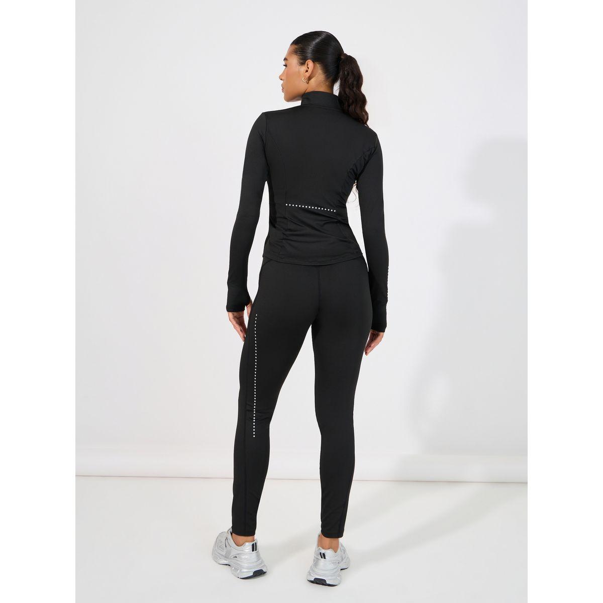 Styli Active Multiple Placement Reflective Dot Detail Zip Up Jacket & Leggings Set-women-clothing-sportswearandactivewear-trackpantsandtracksuits-image-6