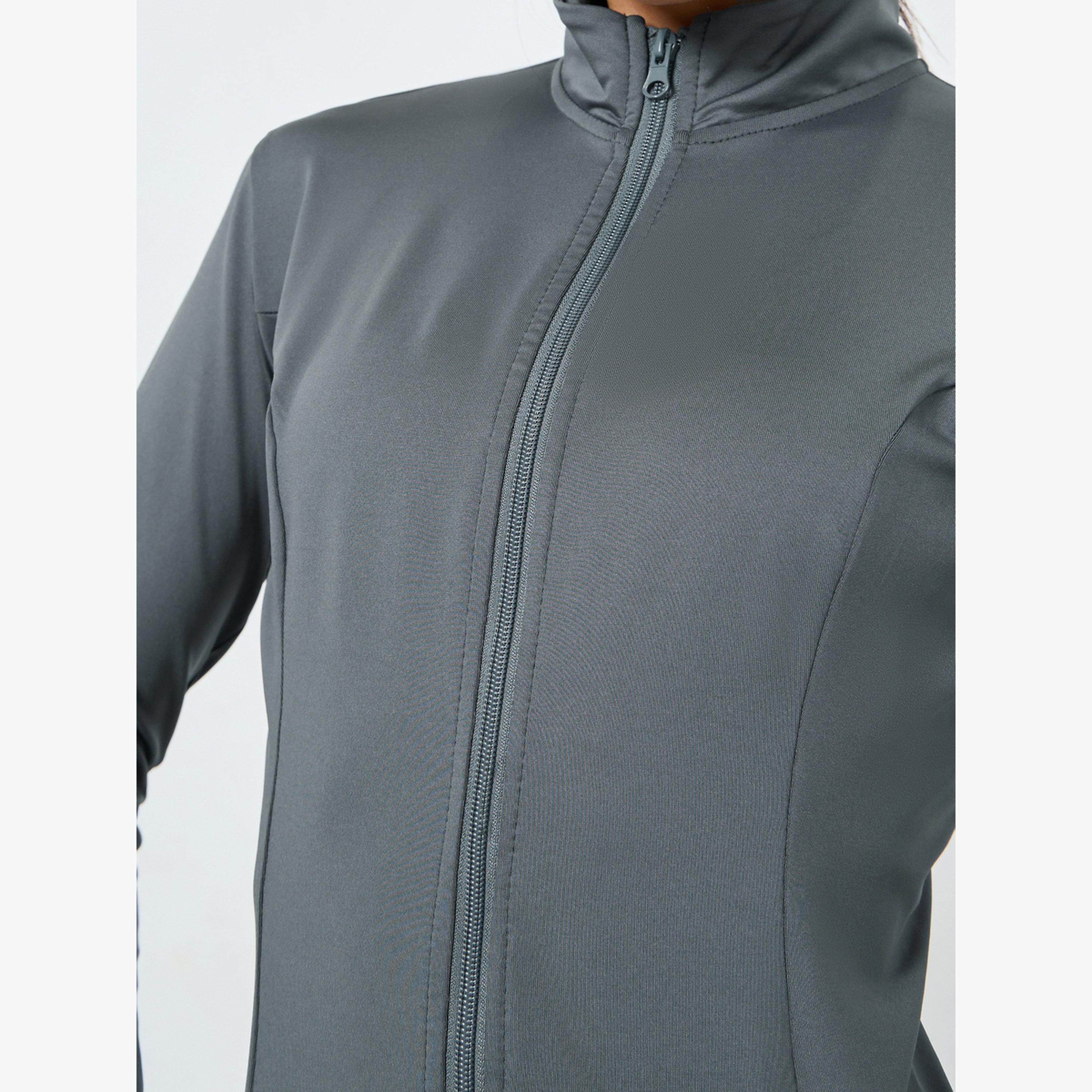 Styli Reflective Dot Detail Zip Up Jacket and Leggings Set-women-clothing-sportswearandactivewear-trackpantsandtracksuits-image-5