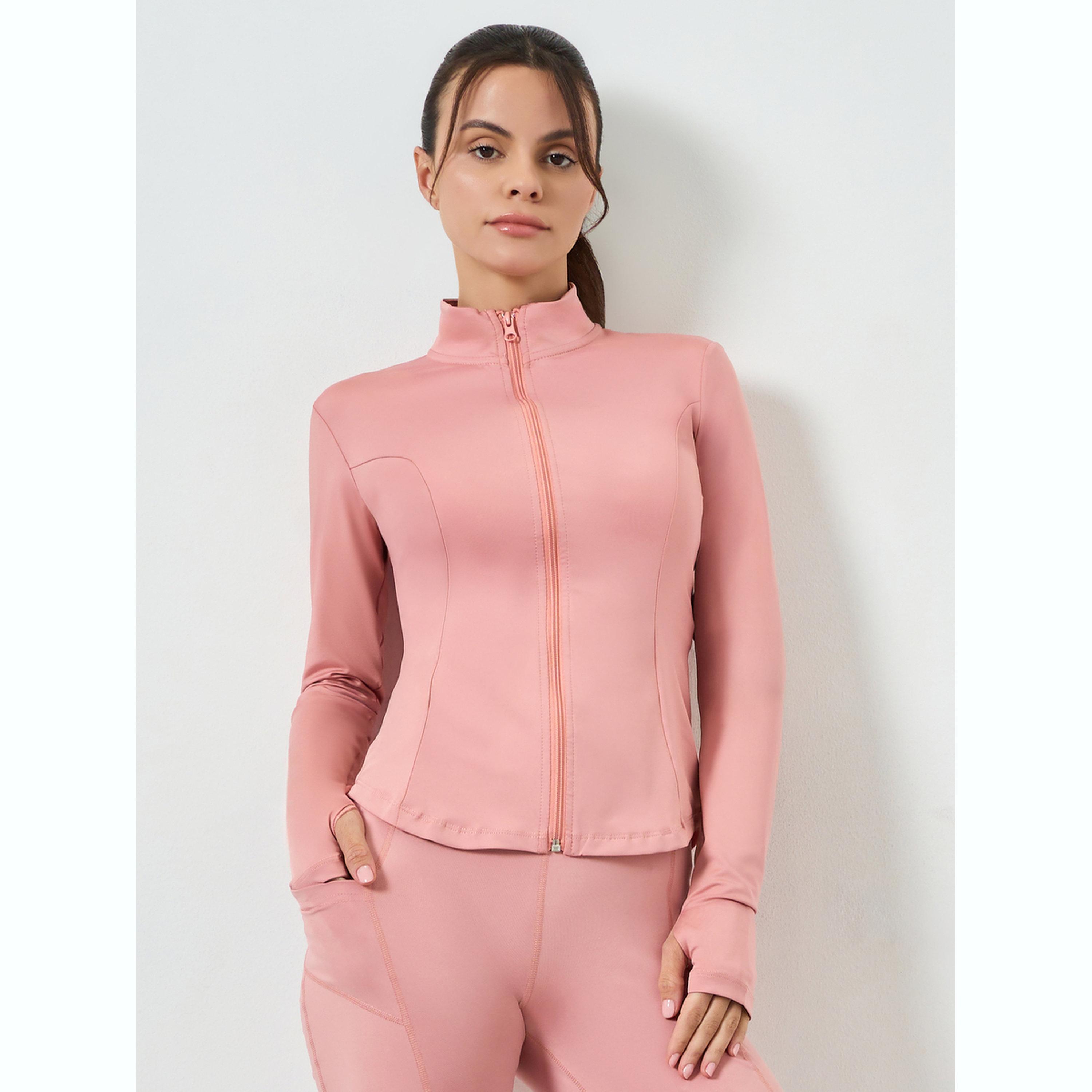Styli Pink Zip-Up Detail Jacket and  Leggings Set-women-clothing-sportswearandactivewear-trackpantsandtracksuits-image-3