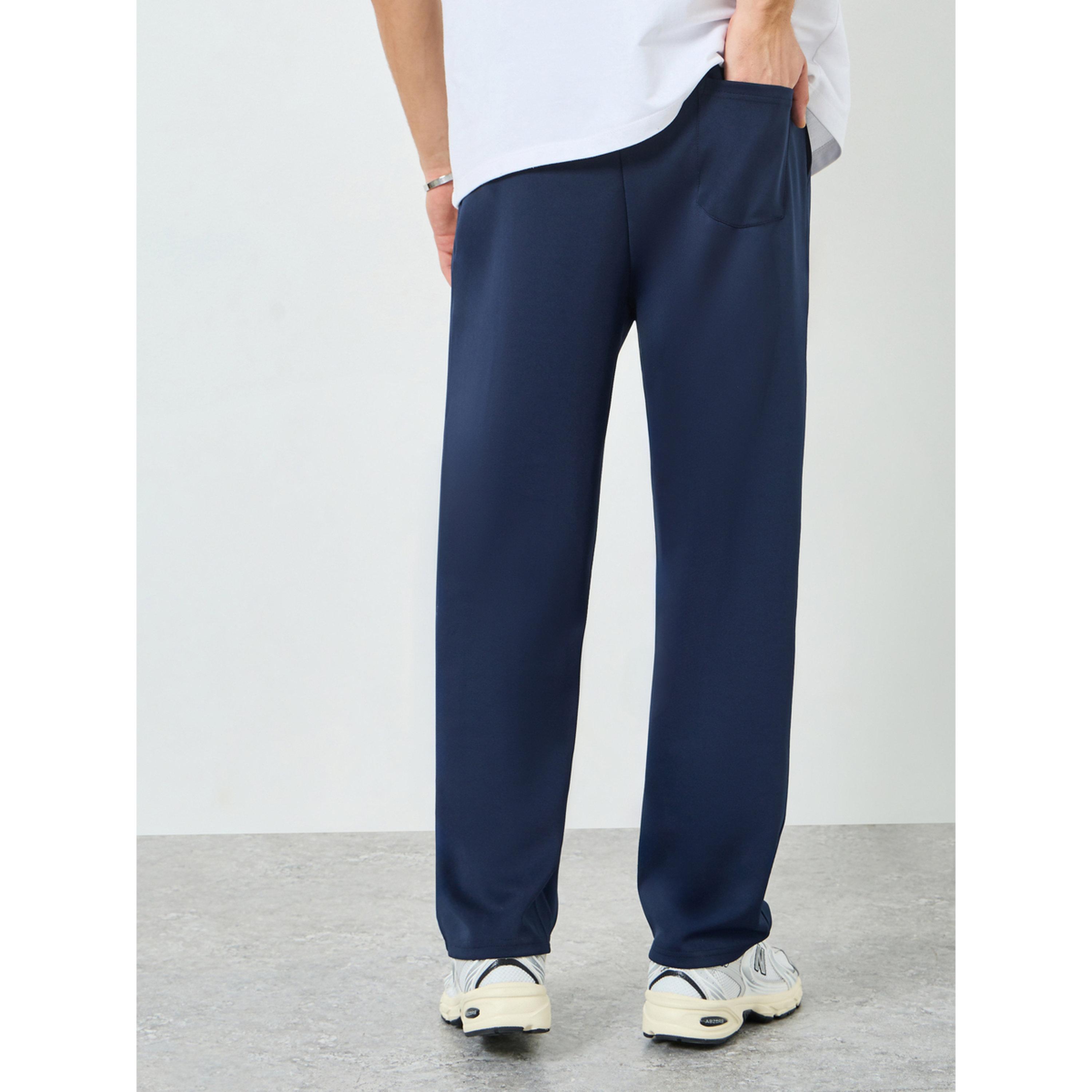 Styli Men Navy Pintuck Open Hem Relaxed Fit Joggers-men-clothing-bottoms-joggers-image-5