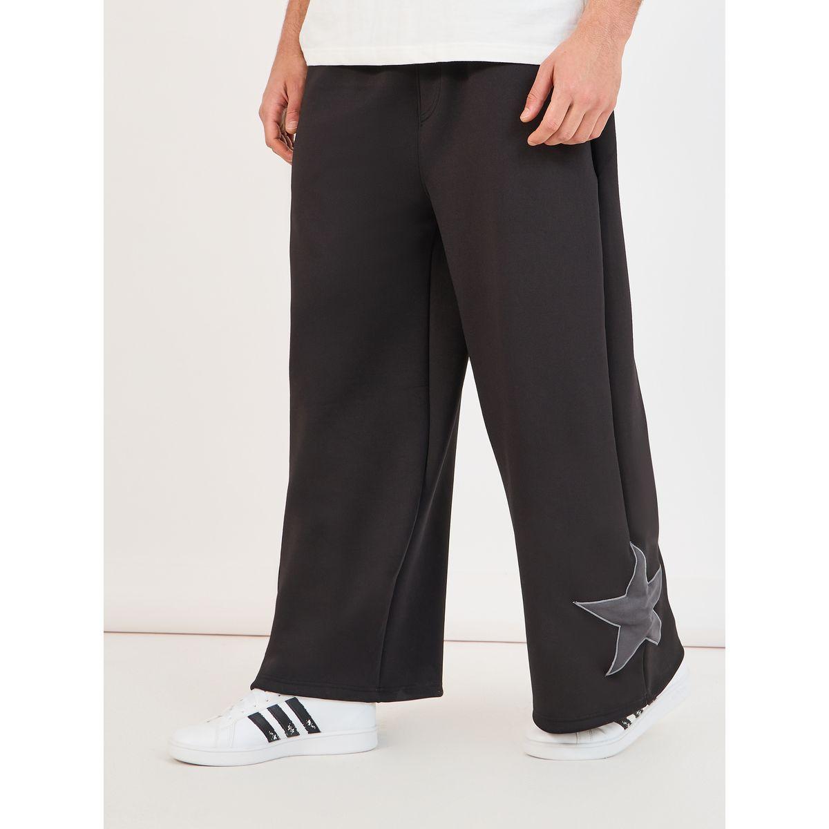 Styli Wide Leg Contrast Star Patch Scuba Joggers-men-clothing-bottoms-joggers-image-2