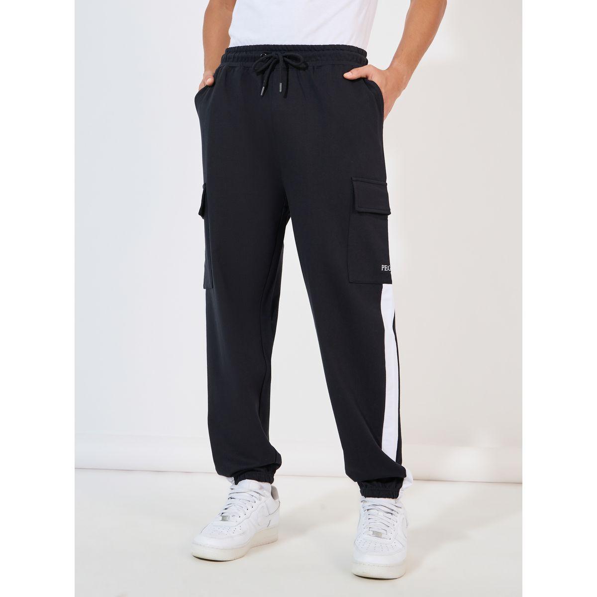 Styli Contrast Panel Oversized Cargo Pocket Joggers-men-clothing-bottoms-joggers-image-1