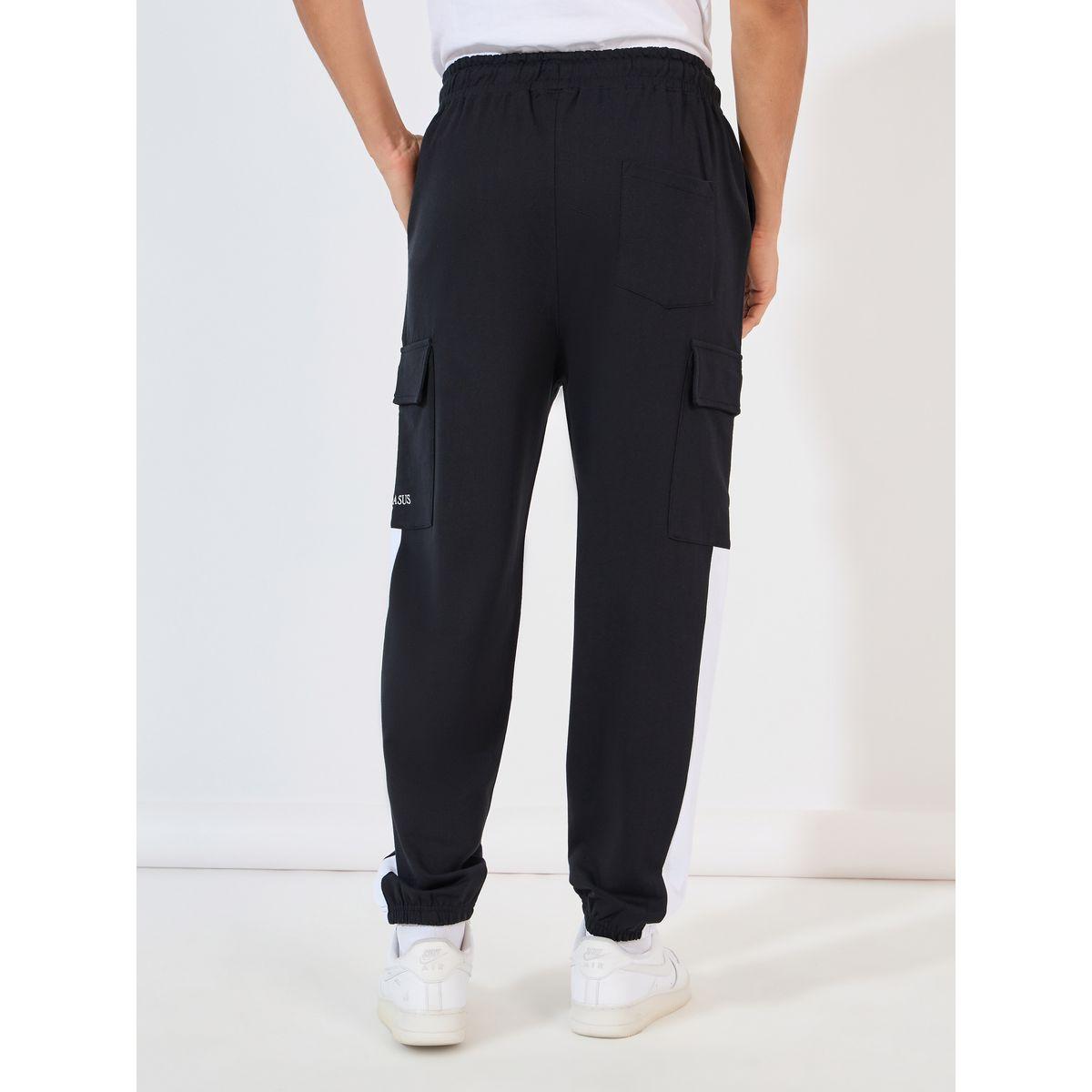 Styli Contrast Panel Oversized Cargo Pocket Joggers-men-clothing-bottoms-joggers-image-5