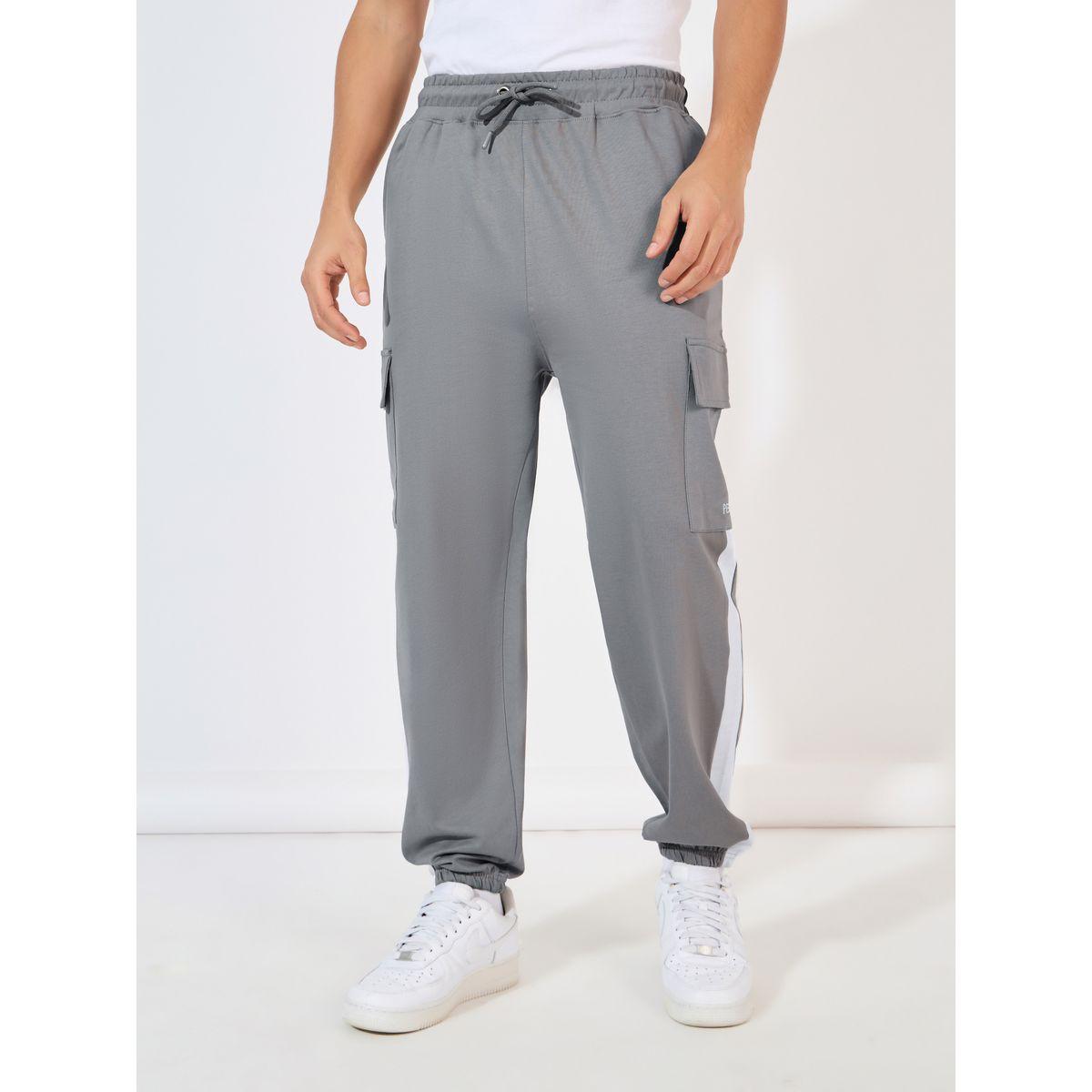 Styli Contrast Panel Oversized Joggers with Cargo Pocket-men-clothing-bottoms-joggers-image-1