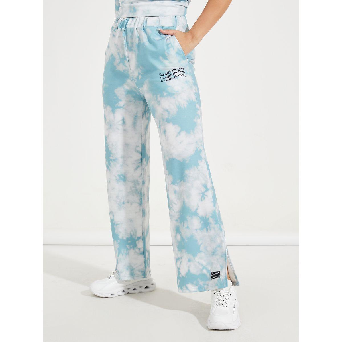 Styli Elevate Tie-Dye Printed T-Shirt & Wide Leg Joggers Co-Ords-women-clothing-coordsets-image-4
