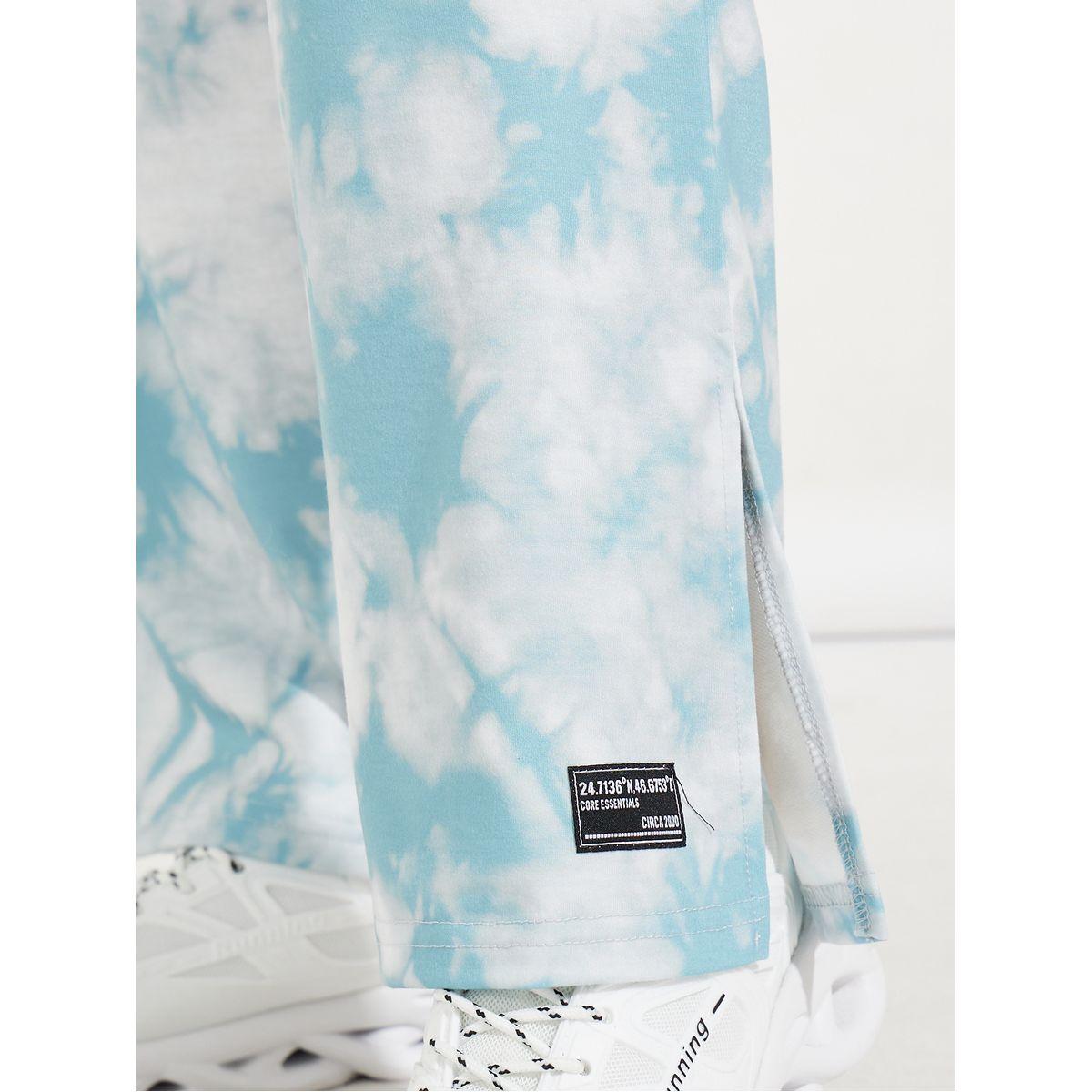 Styli Elevate Tie-Dye Printed T-Shirt & Wide Leg Joggers Co-Ords-women-clothing-coordsets-image-5