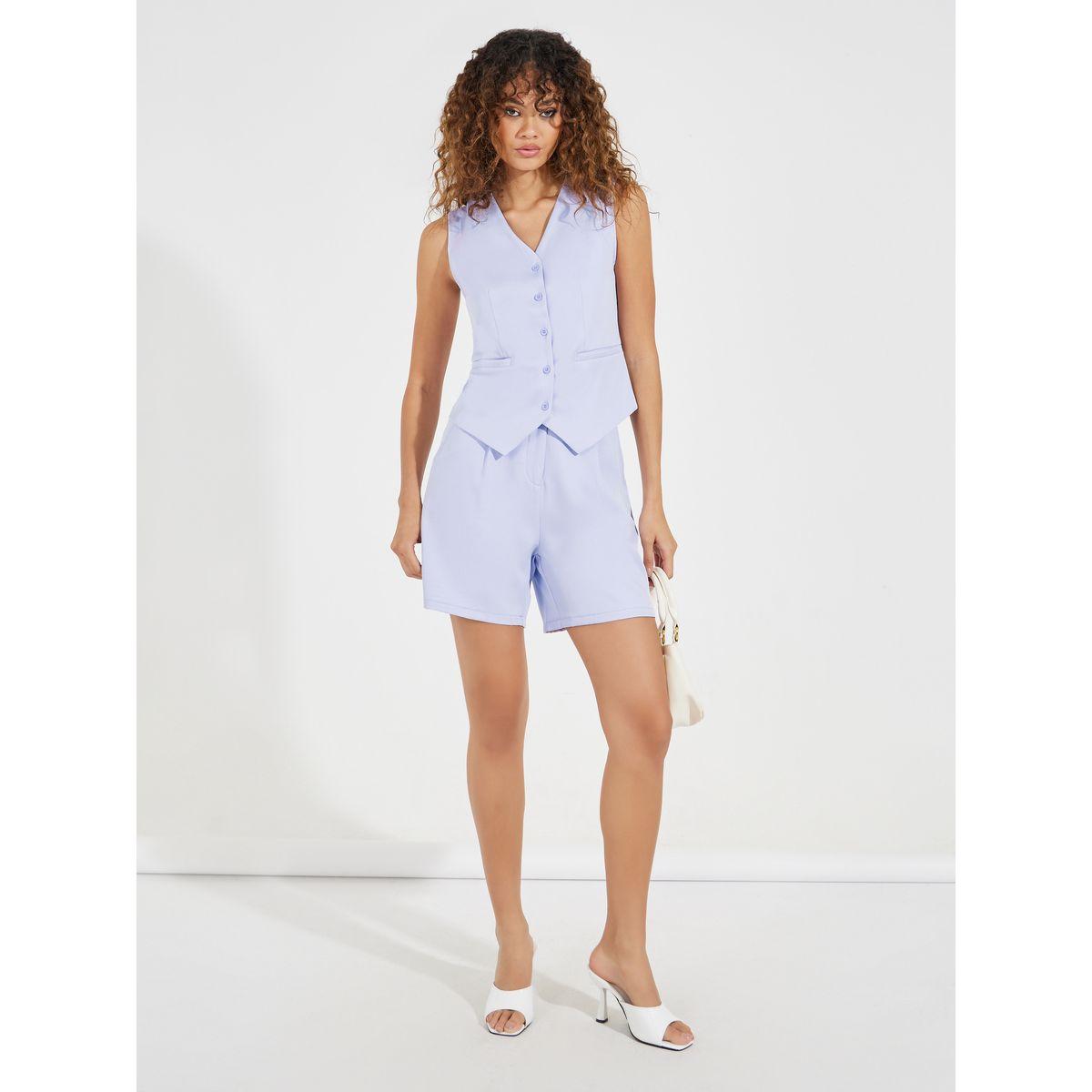 جيليه سادة أنيق بأزرار غلق-women-clothing-shirtsandblouses-blouses-image-2
