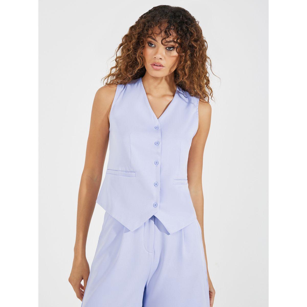 Styli V Neck Buttoned Tailored Waistcoat-women-clothing-shirtsandblouses-blouses-image-3
