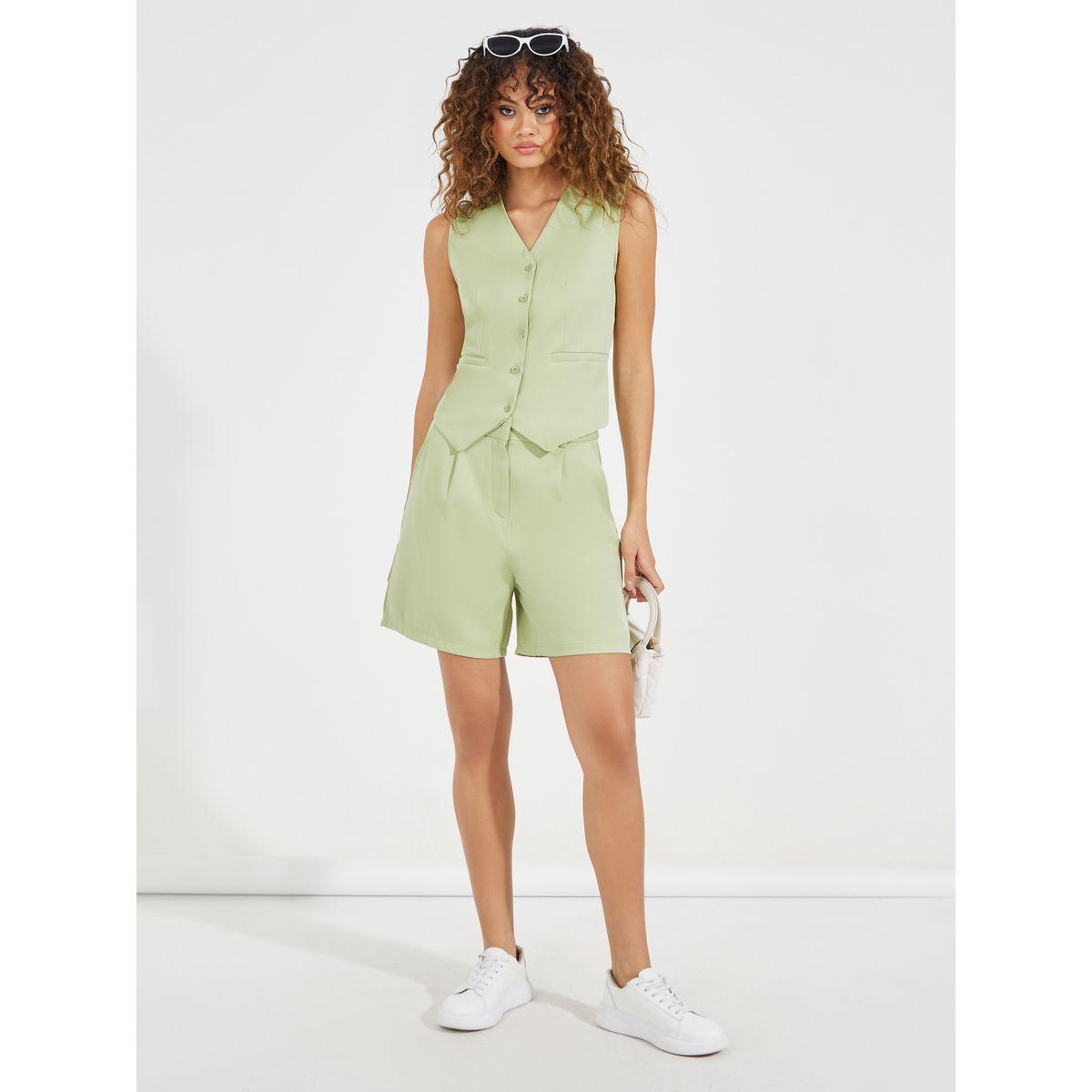 جيليه سادة أنيق بأزرار غلق-women-clothing-coatsandjackets-waistcoats-image-2