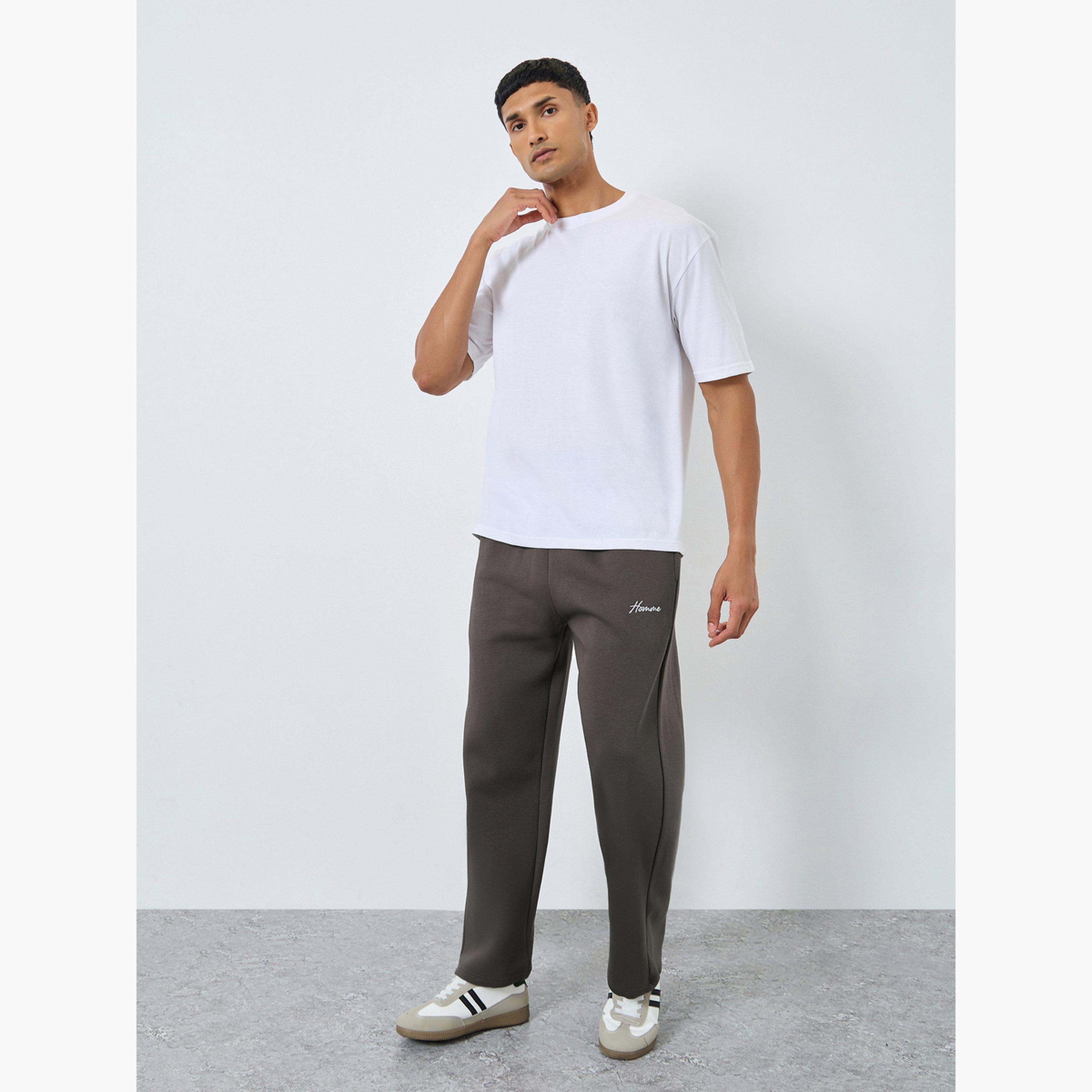 Styli Men Brown Relaxed Open Hem Jogger-men-clothing-bottoms-joggers-image-2