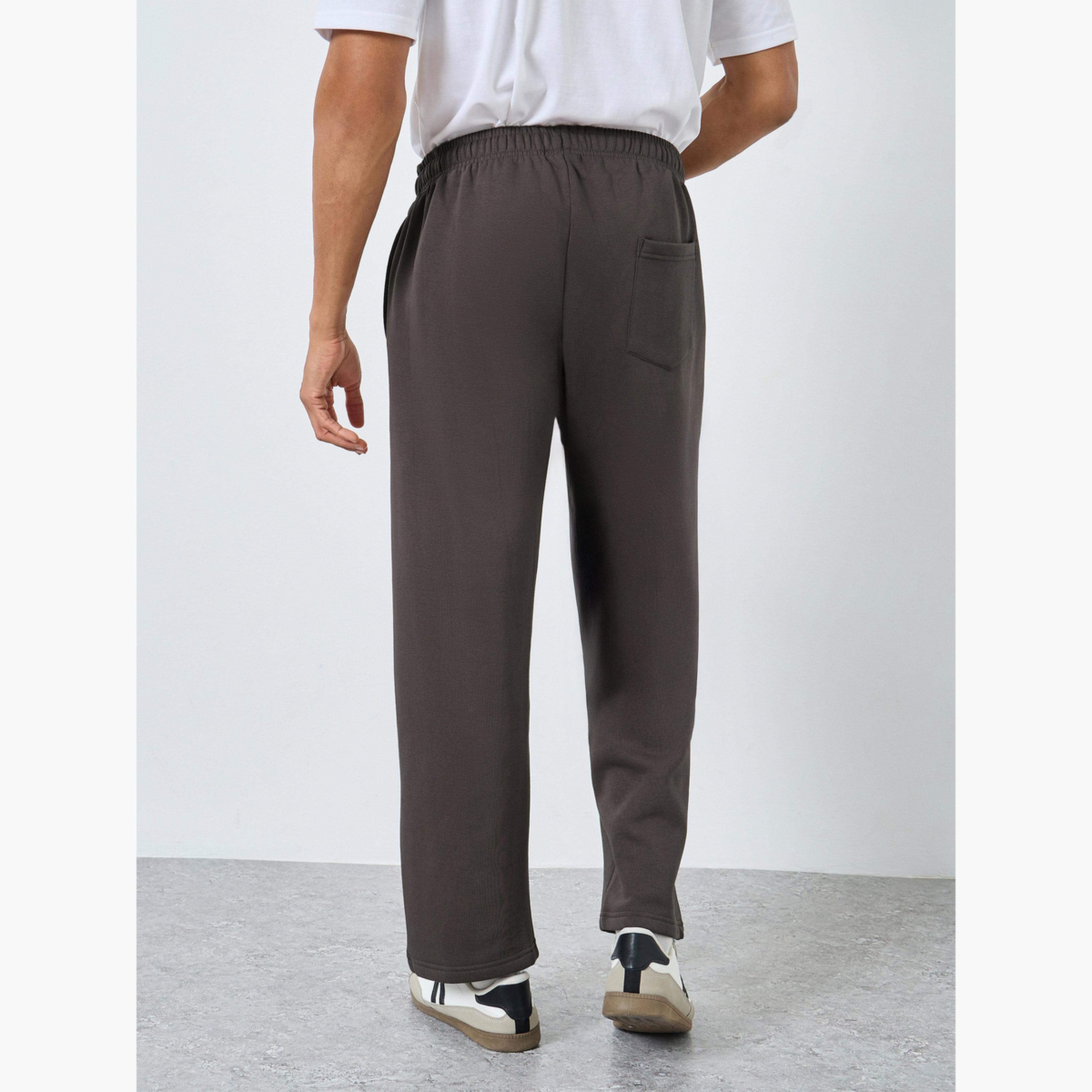 Styli Men Brown Relaxed Open Hem Jogger-men-clothing-bottoms-joggers-image-4