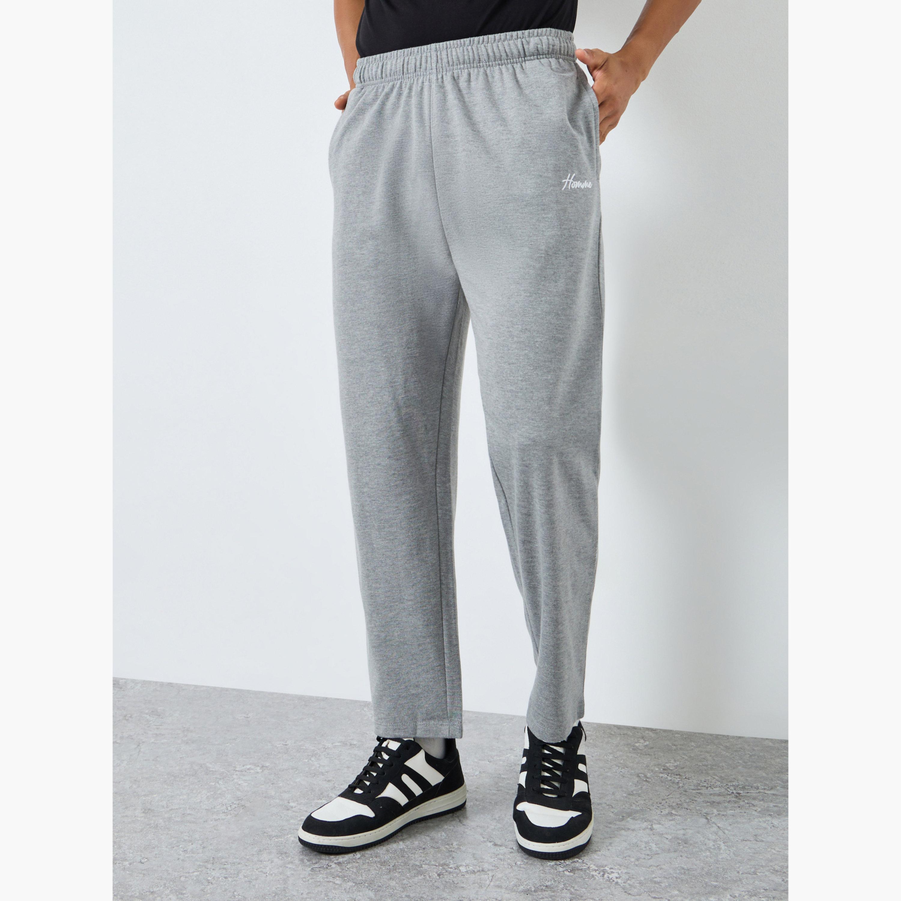 Styli Men Grey Embroidered Logo Relaxed Fit Joggers-men-clothing-bottoms-joggers-image-1